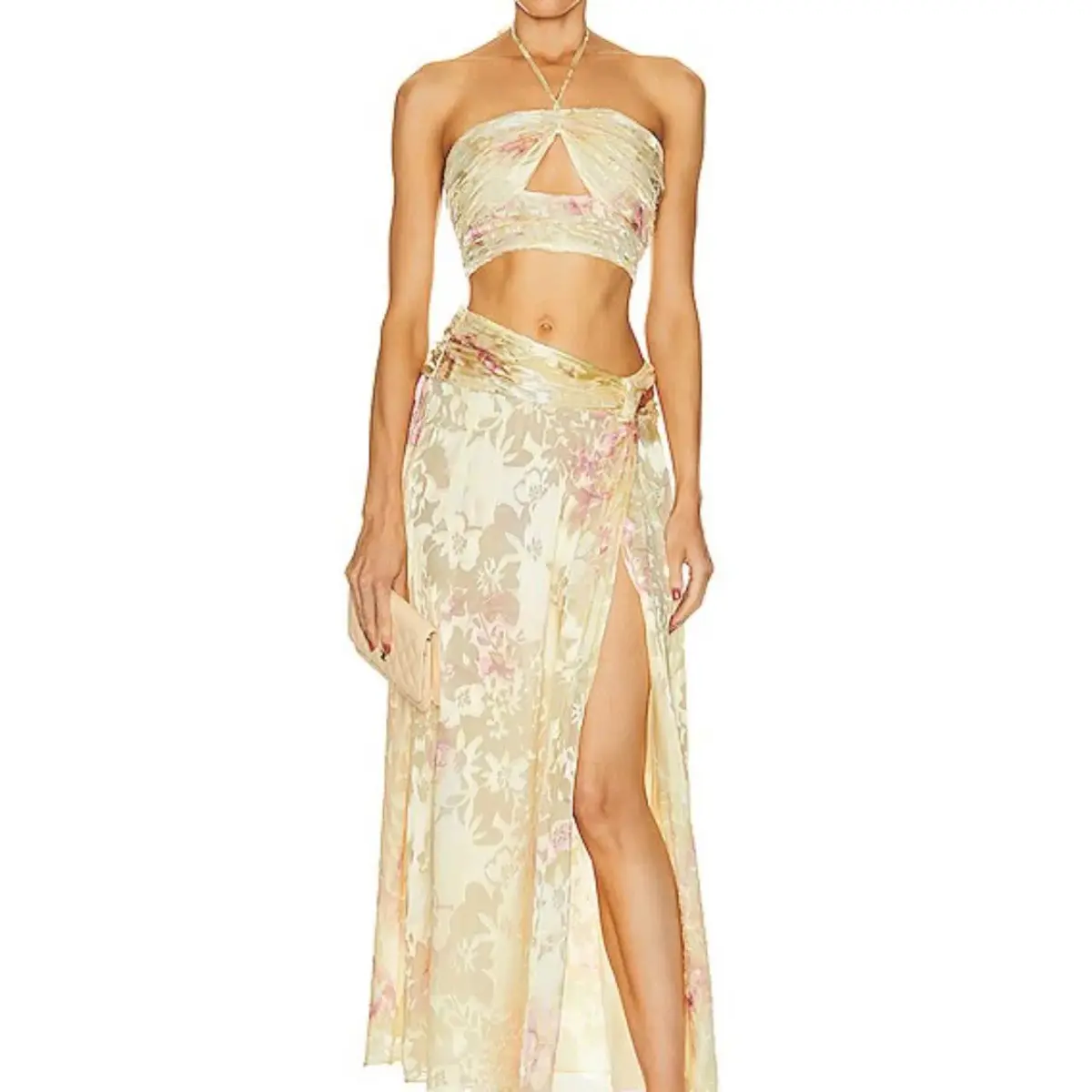 LoveShackFancy Balton Top and Chance Maxi Skirt Set Yellow Melon Size 8 - Image 1