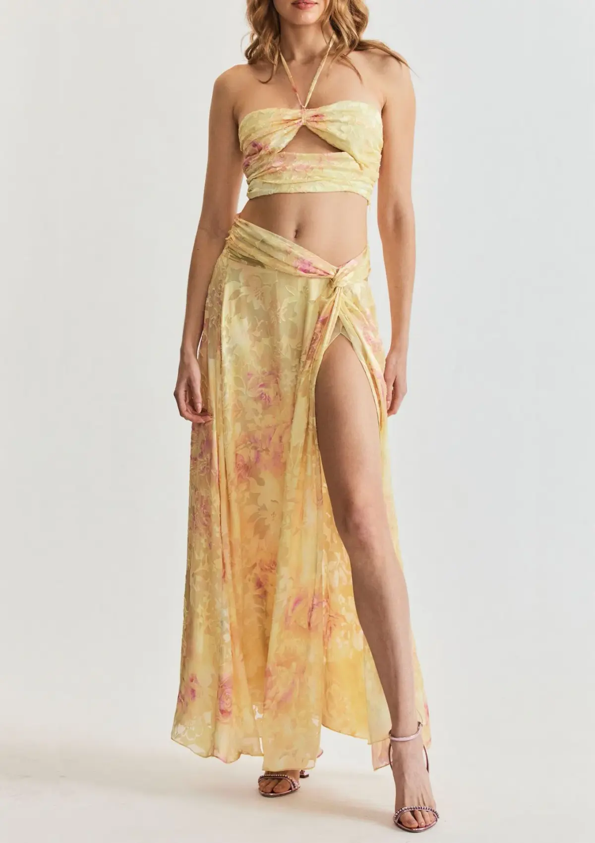 LoveShackFancy Balton Top and Chance Maxi Skirt Set Yellow Melon Size 8 - Image 6