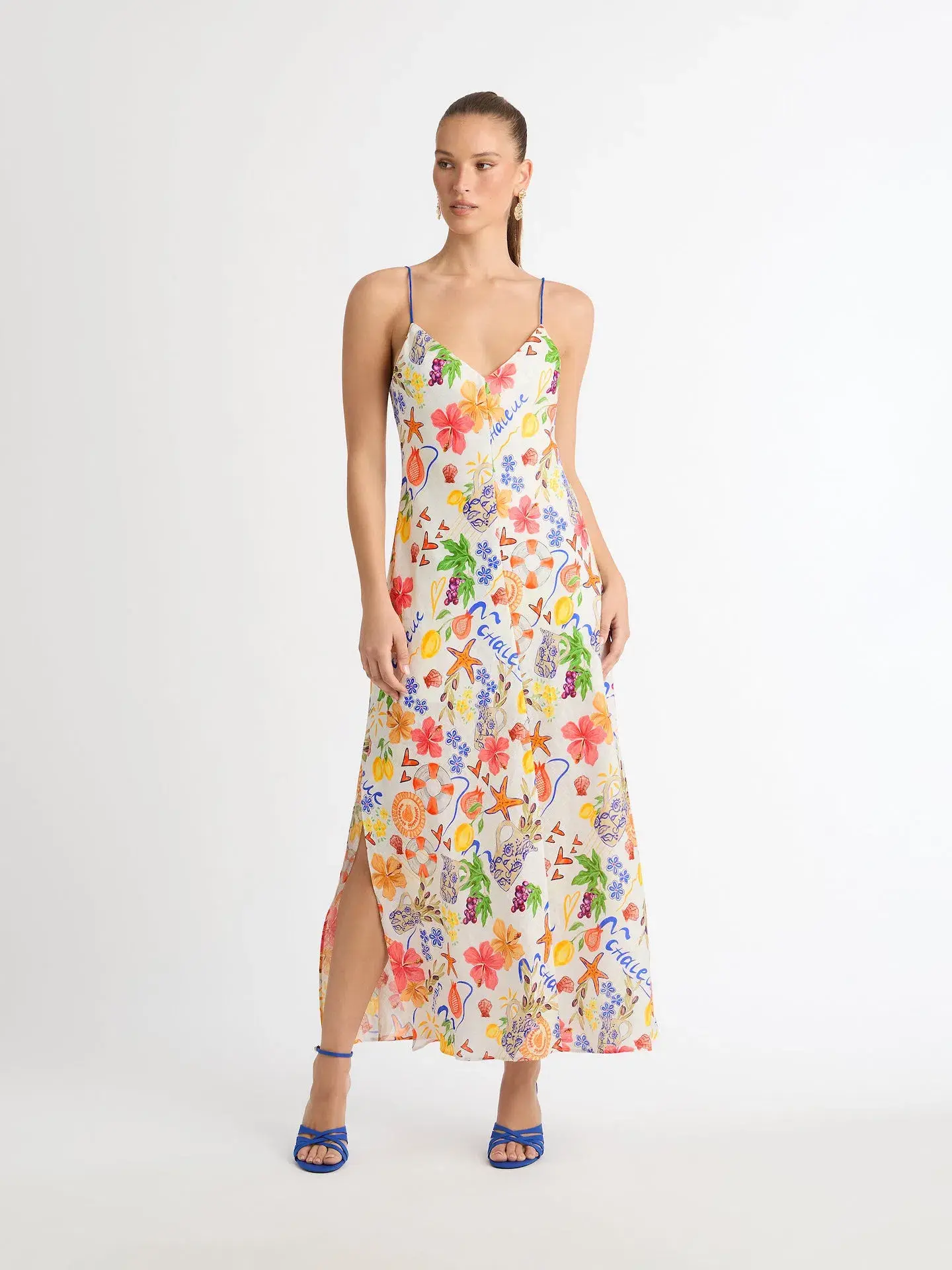 Sheike Summer Armour Linen Dress Print Size 12 - Image 1