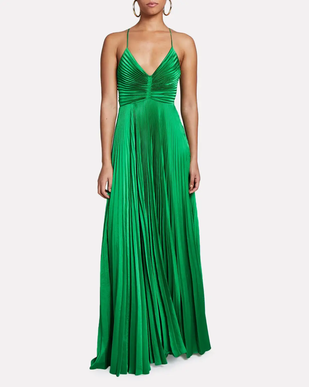 A.L.C. Aries Pleated Cut Out Dress in Green Size AU 6-8 for rent on The Volte - main image