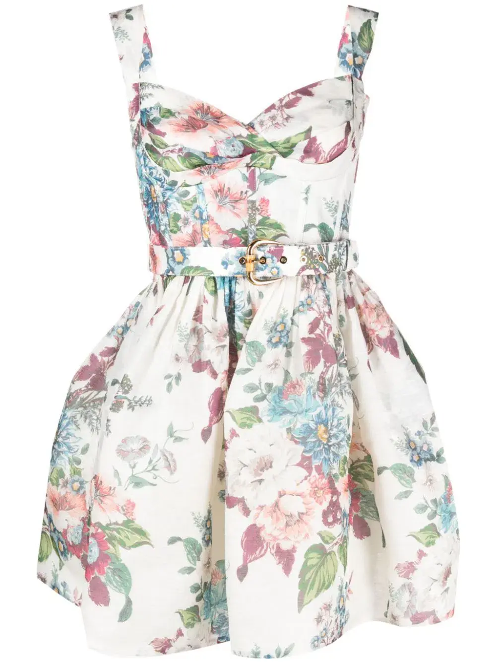 Zimmermann Matchmaker Mini Dress Ivory Barkcloth Floral Size 0 / AU 8 - Image 4
