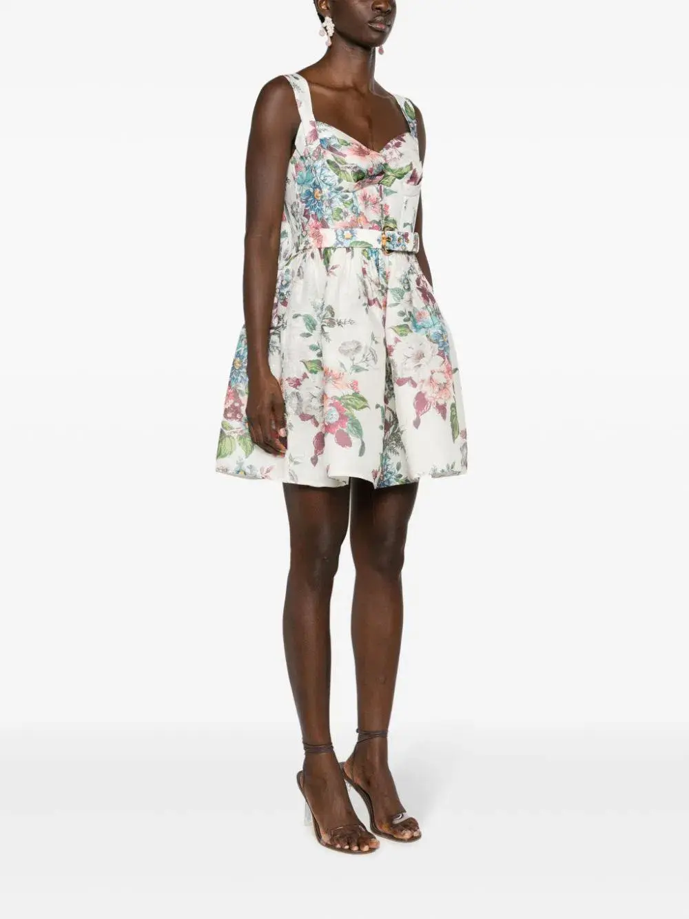 Zimmermann Matchmaker Mini Dress Ivory Barkcloth Floral Size 0 / AU 8 - Image 2