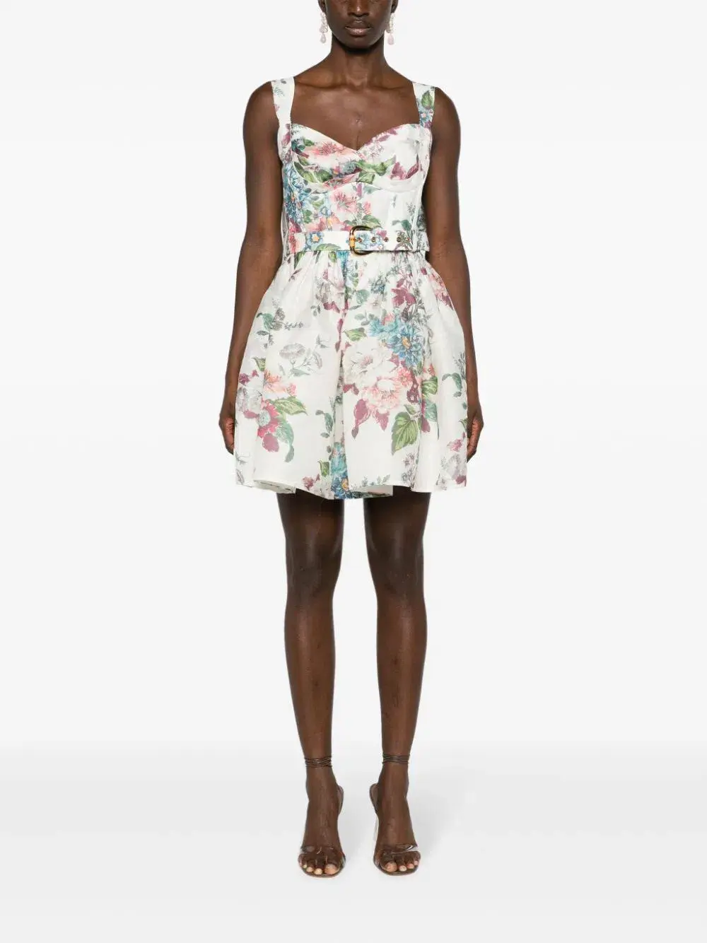 Zimmermann Matchmaker Mini Dress Ivory Barkcloth Floral Size 0 / AU 8 - Image 1