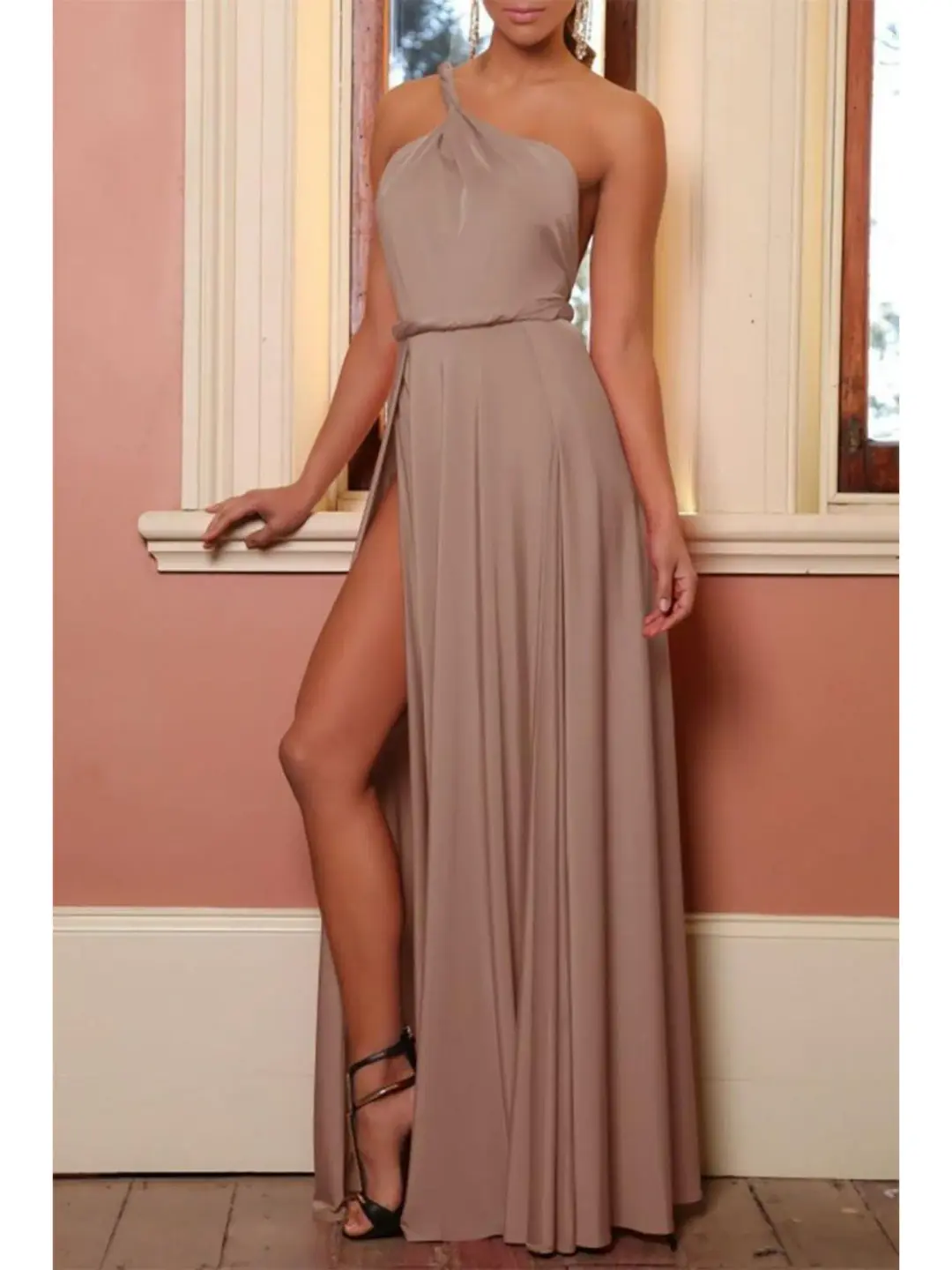 Abyss By Abby Vamp Gown in Gold Size AU 8 for rent on The Volte - main image