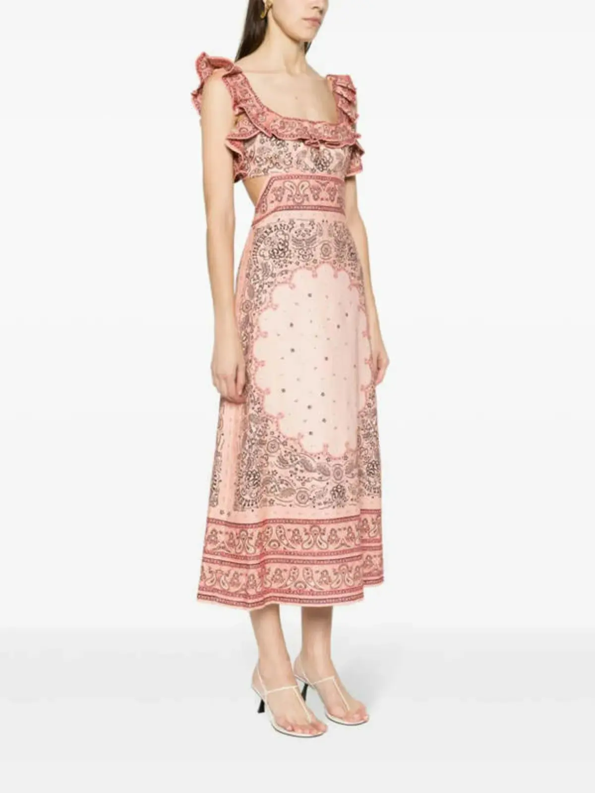 Zimmermann Matchmaker Frilled Midi Pink Bandana Size 3 / AU 14 - Image 2
