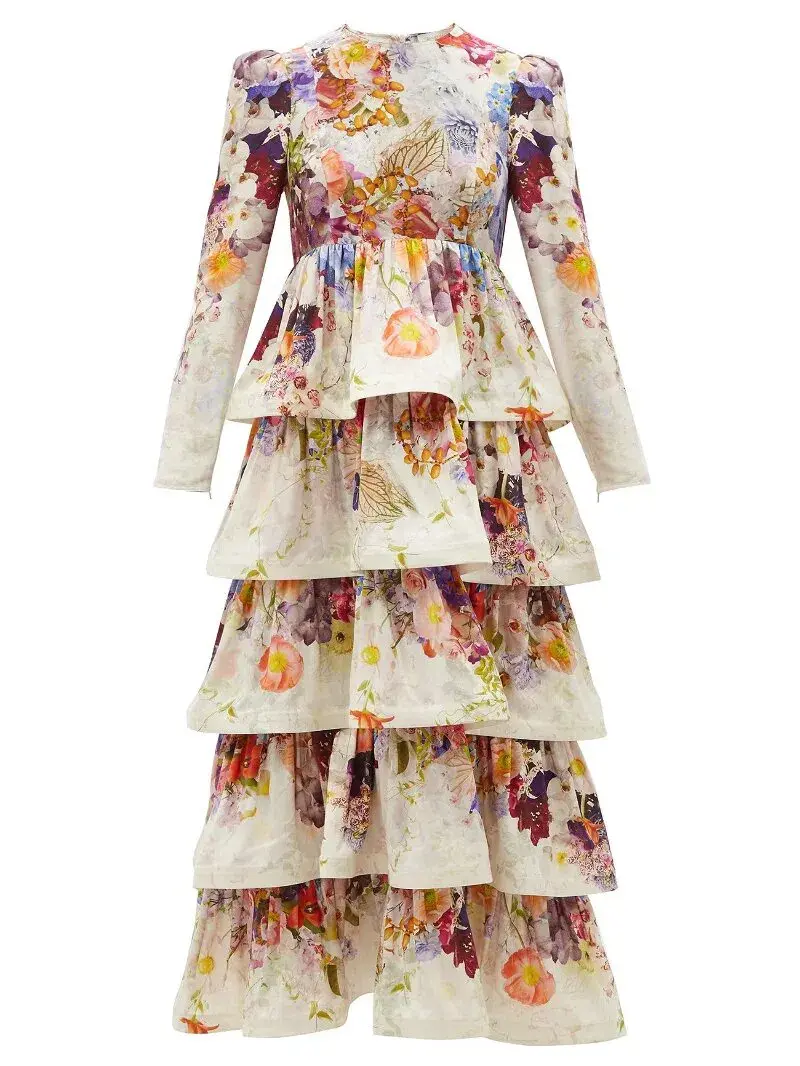 Zimmermann The Prima Tiered Gown in Floral Print Size 3 / AU 14 - Image 5