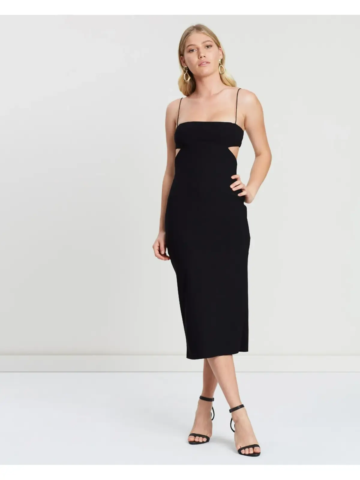 Bec & Bridge Elle Cut Out Midi Black Size AU 8 - Image 1