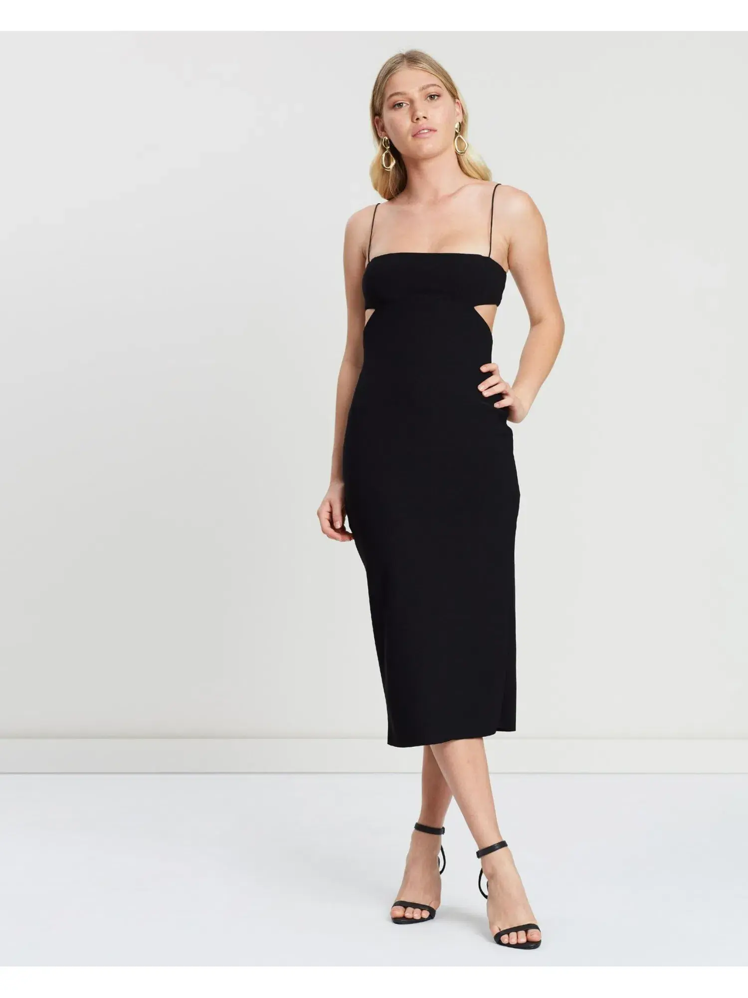 Bec & Bridge Elle Cut Out Midi Black Size AU 8 - Image 1