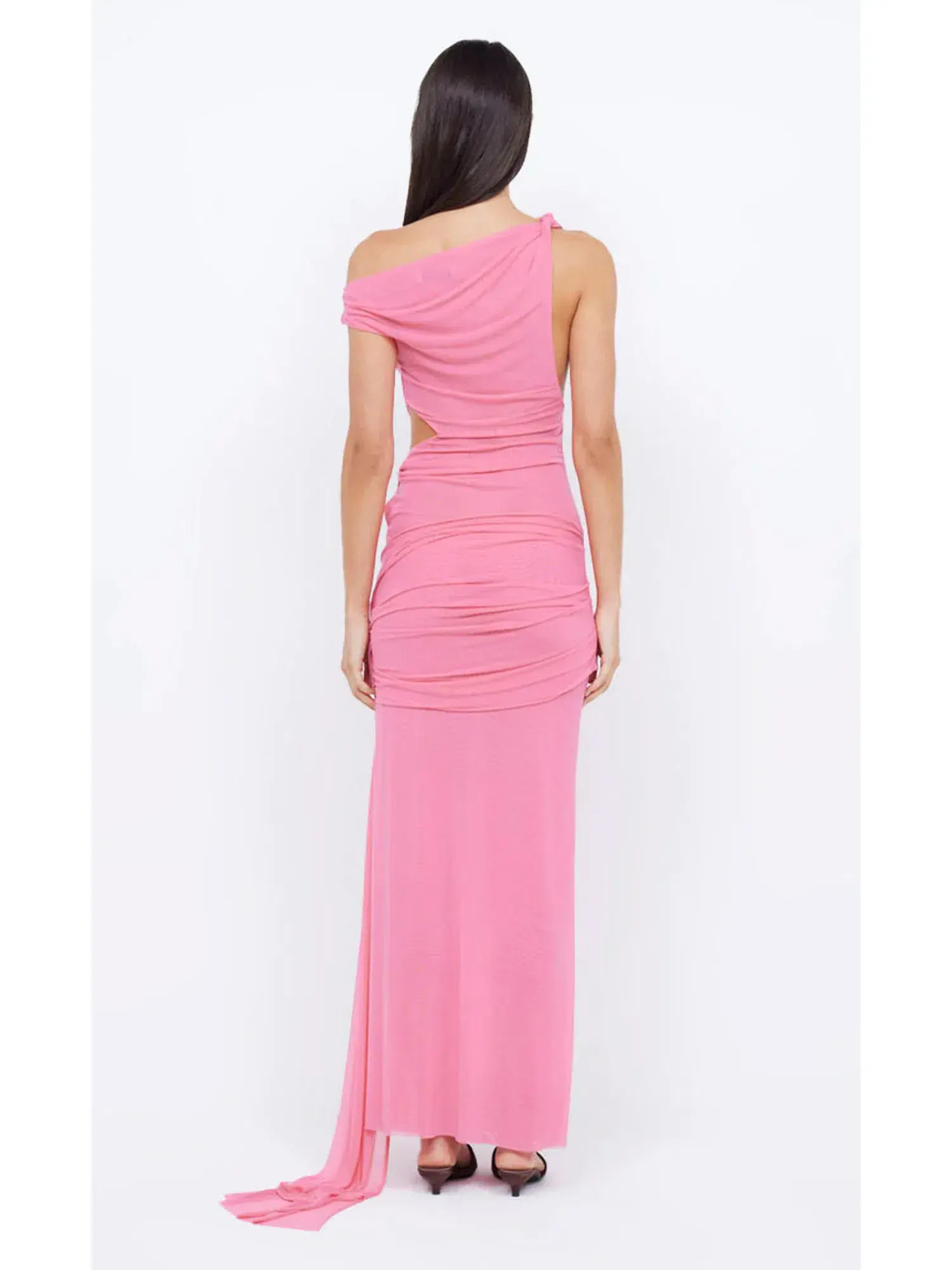 Bec & Bridge Kailani Asym Dress Grapefruit Pink Size AU 6 - Image 3
