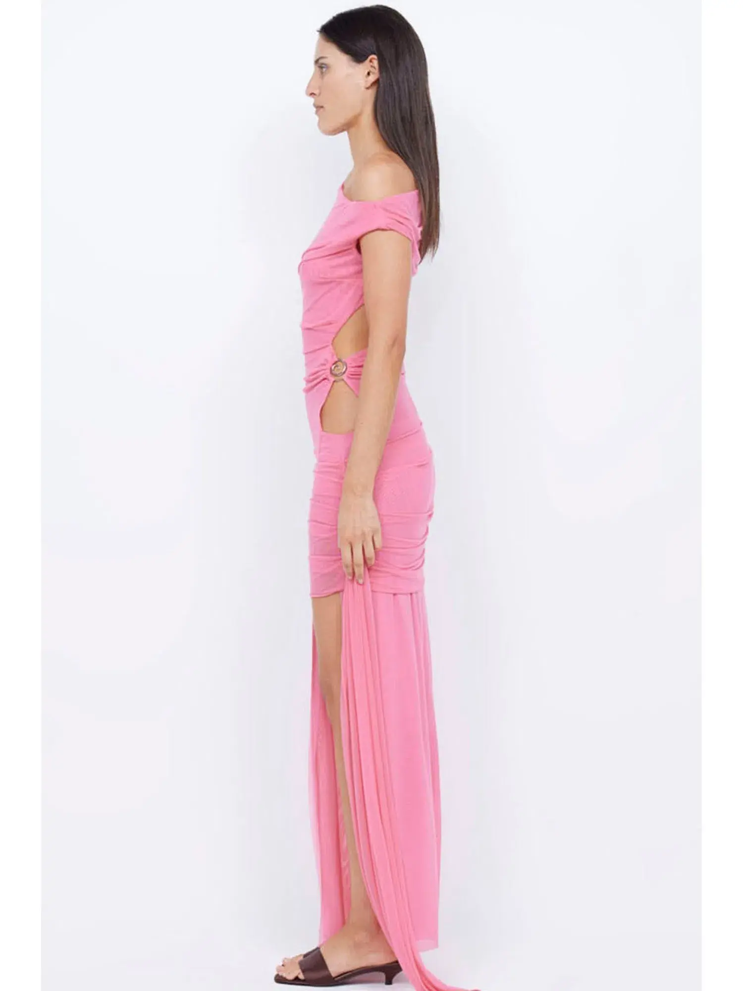 Bec & Bridge Kailani Asym Dress Grapefruit Pink Size AU 10 - Image 3