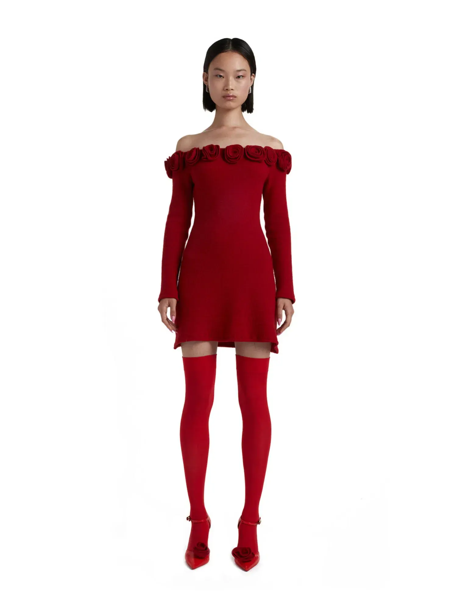 Mirae Paris Carlota Cherry Mini Dress Red Size AU 6 - Image 1