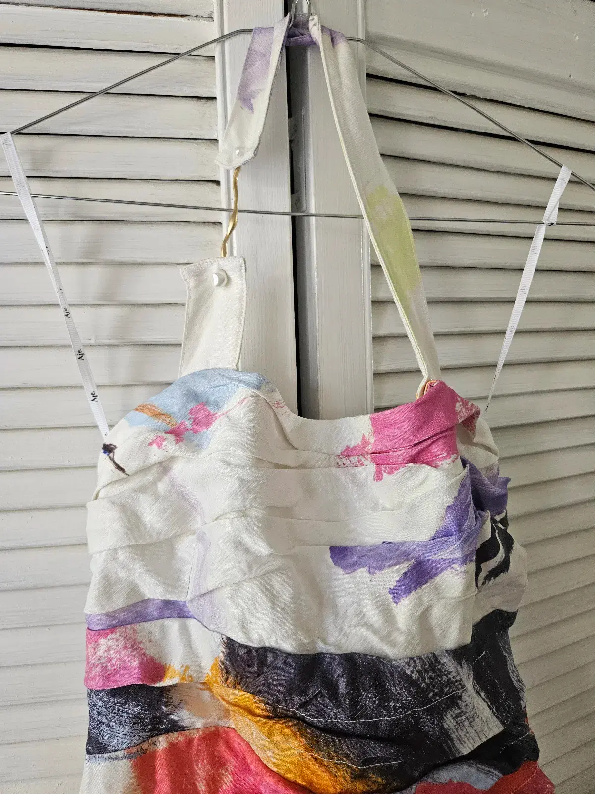 AJE HALTER NECK ABSTRACT SUNSET MIDI DRESS SIZE 8 - Image 5