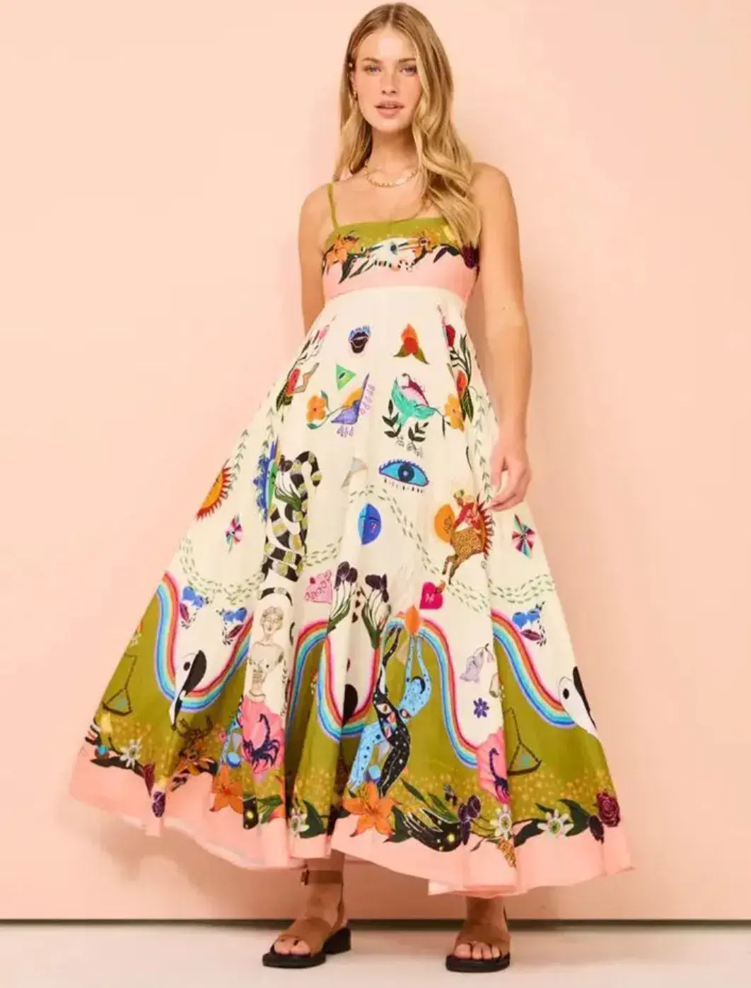 Alemais Evergreen Sundress Print Size 12 - Image 1