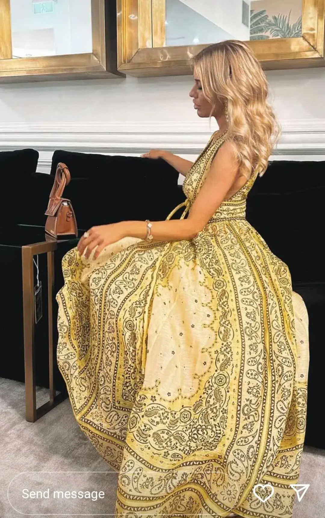 Zimmermann Matchmaker Bow Long Dress Yellow Bandana Print Size 0P / AU 6 - Image 4