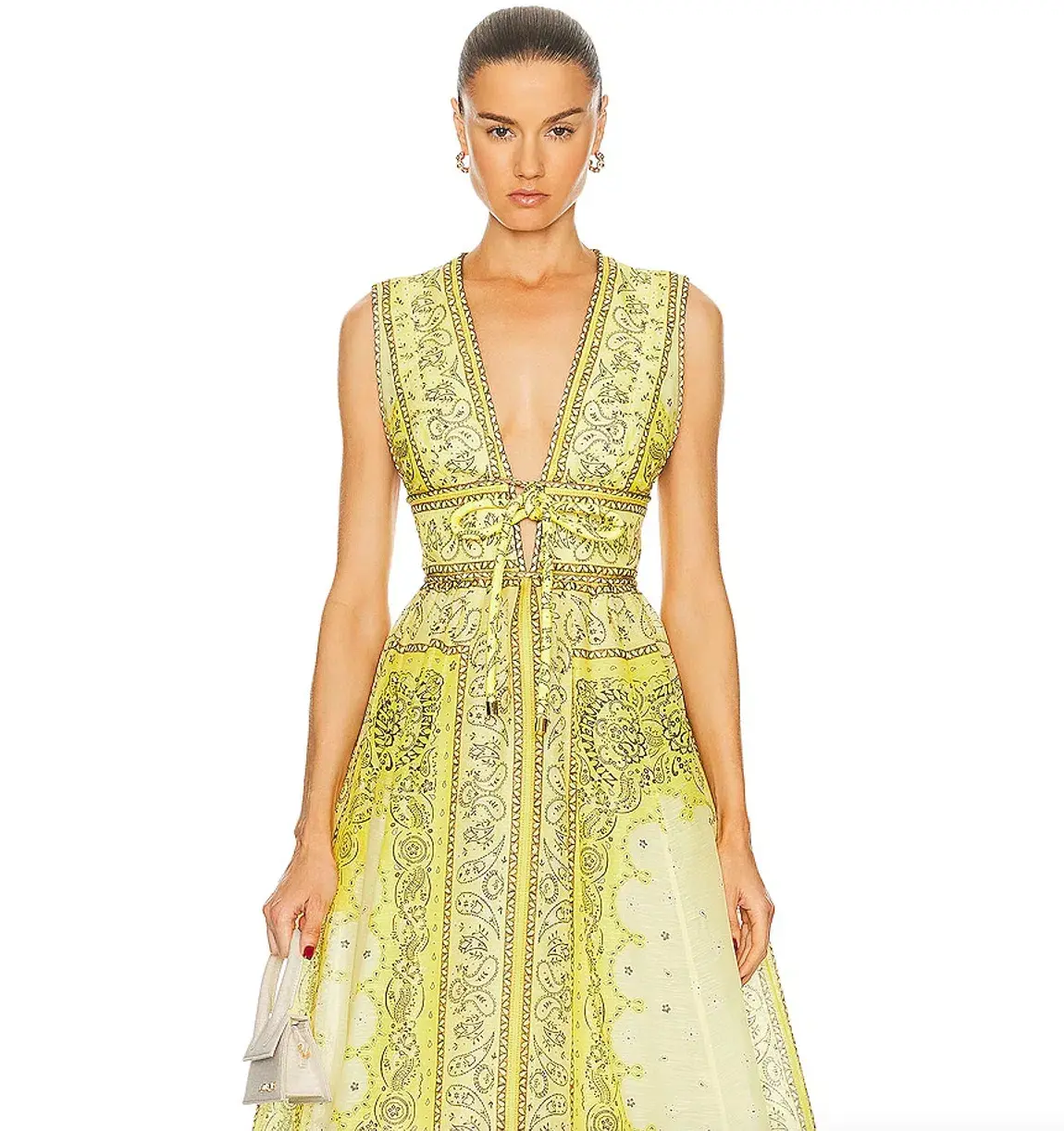 Zimmermann Matchmaker Bow Long Dress Yellow Bandana Print Size 0P / AU 6 - Image 3