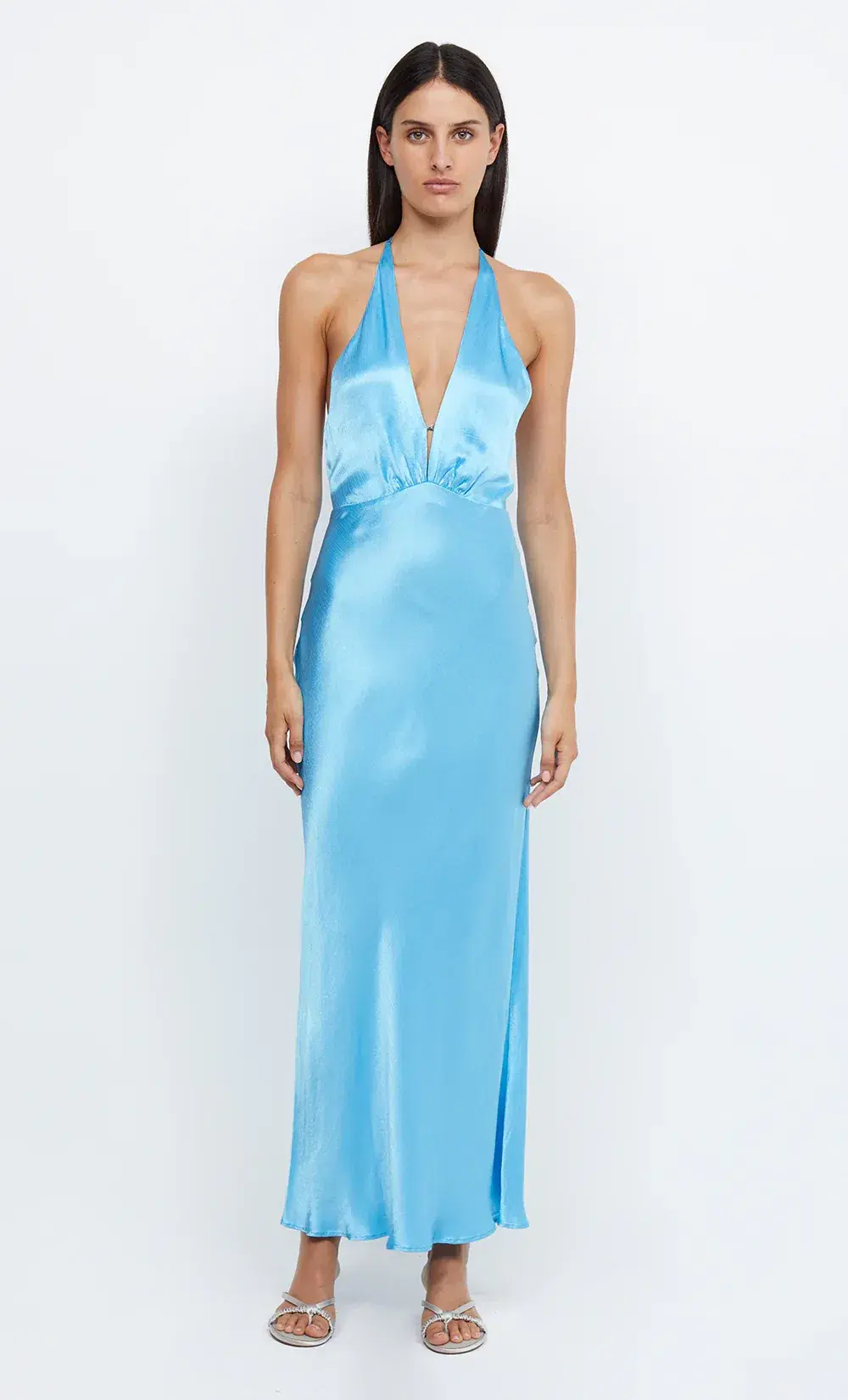 Bec & Bridge Indi Halter Maxi Dress Topaz Blue Size 10 - Image 4