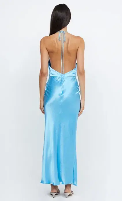Bec & Bridge Indi Halter Maxi Dress Topaz Blue Size 10 - Image 3