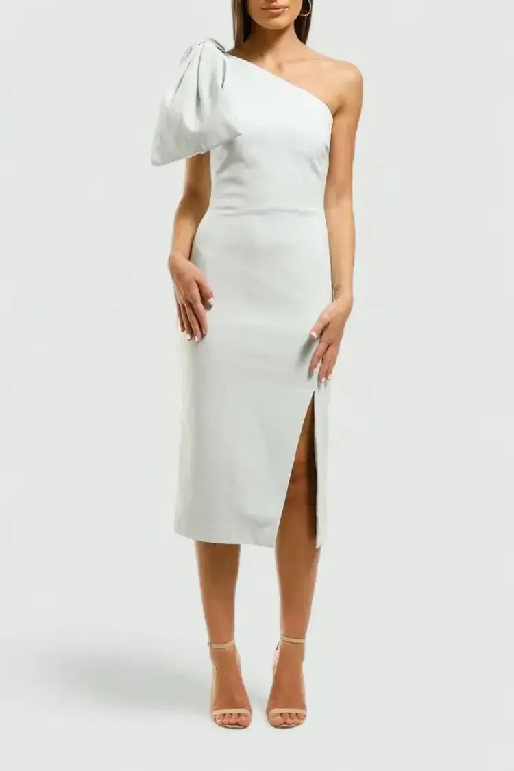 Rebecca Vallance Hamptons Midi Bow Dress in Blue Size 12 - Image 1