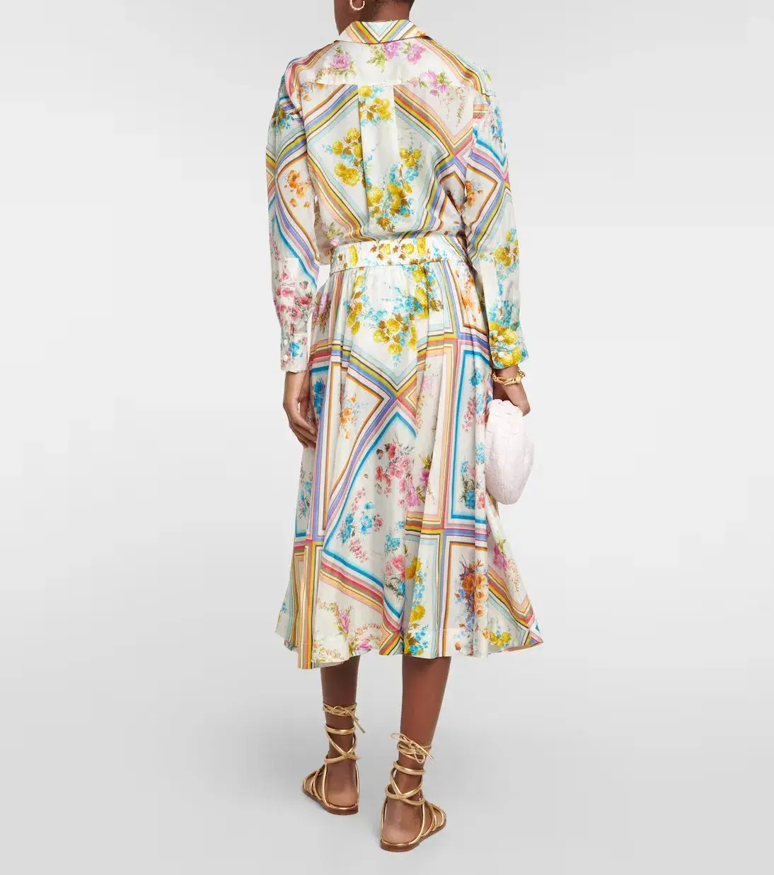 Zimmermann Halcyon Swing Skirt Multi Print Size 0/ AU 8 - Image 2