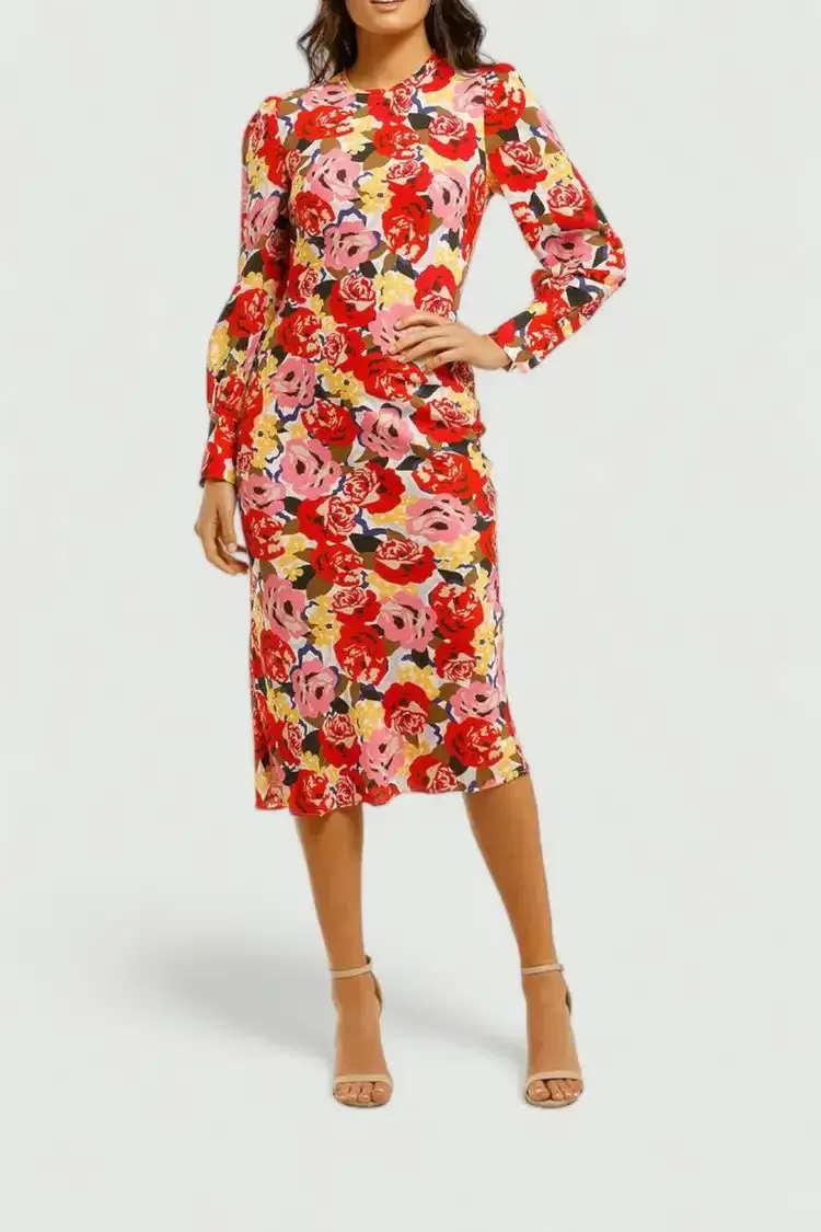 Rebecca Vallance Blume LS Midi Dress in Print Size 10 - Image 2