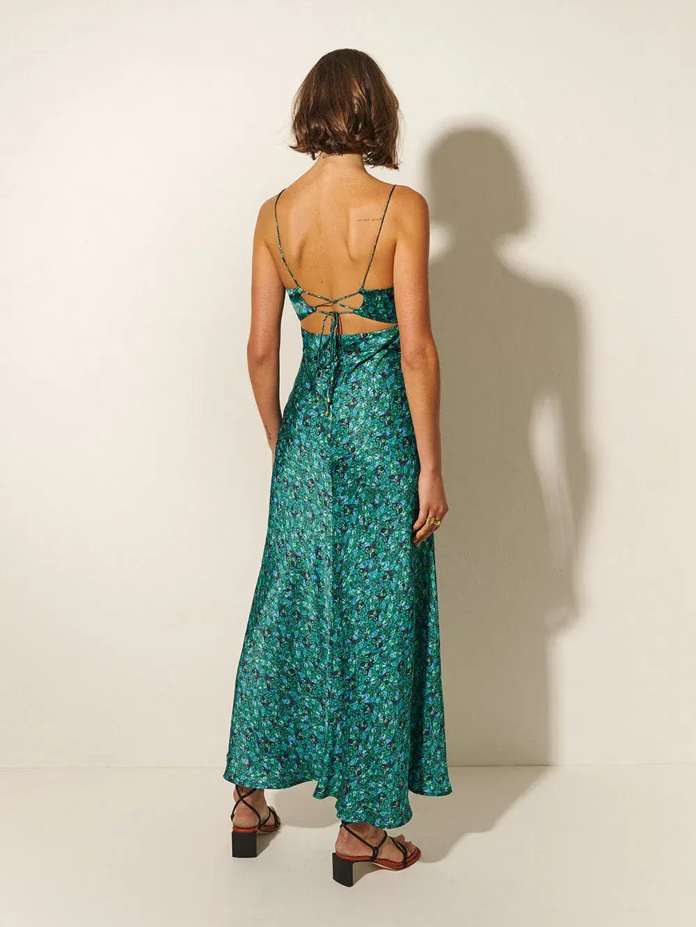 Kivari Acacia Slip Dress Green Ditsy Size 10 - Image 4