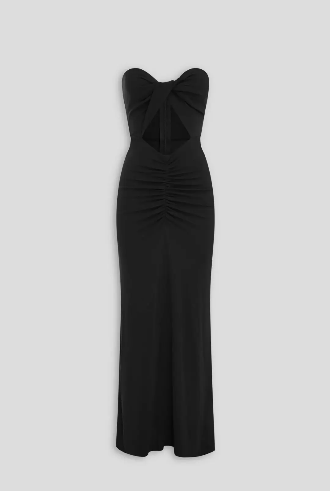 Venroy Draped Cutaway Strapless Dress Black Size AU 10 for rent on The Volte - main image