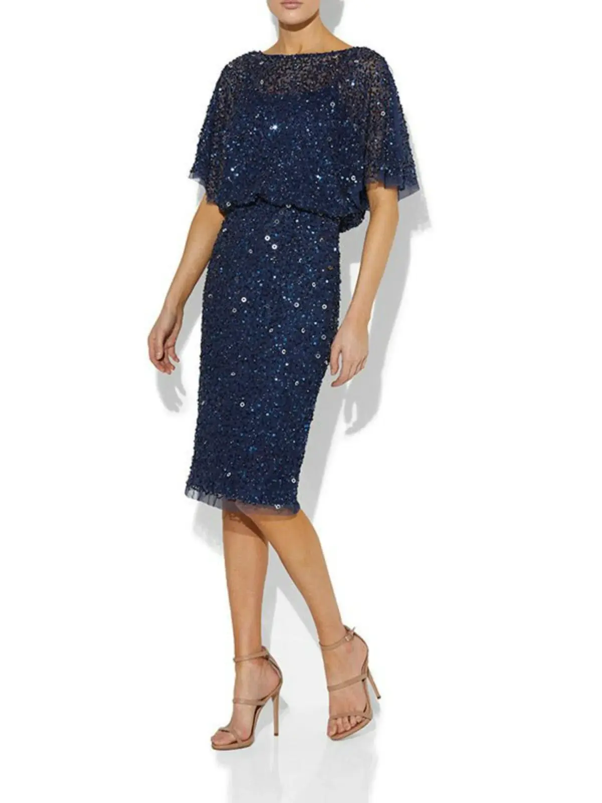 Montique Alinda Hand Beaded Dress Navy Size AU 10  - Image 4