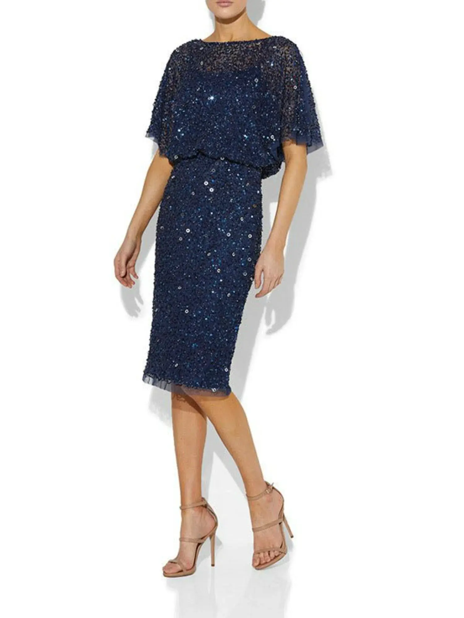 Montique Alinda Hand Beaded Dress Navy Size AU 10  - Image 4