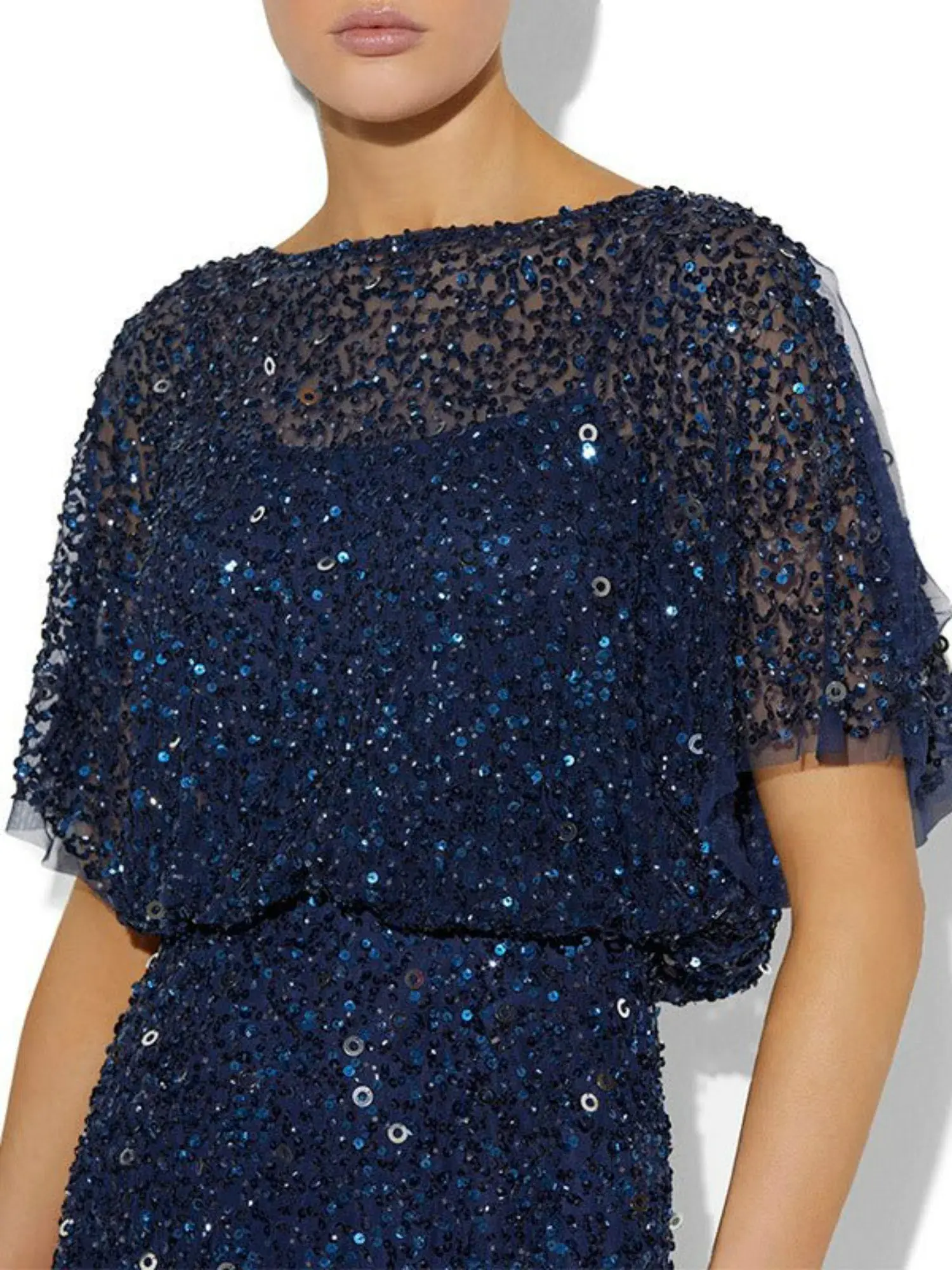 Montique Alinda Hand Beaded Dress Navy Size AU 10  - Image 2