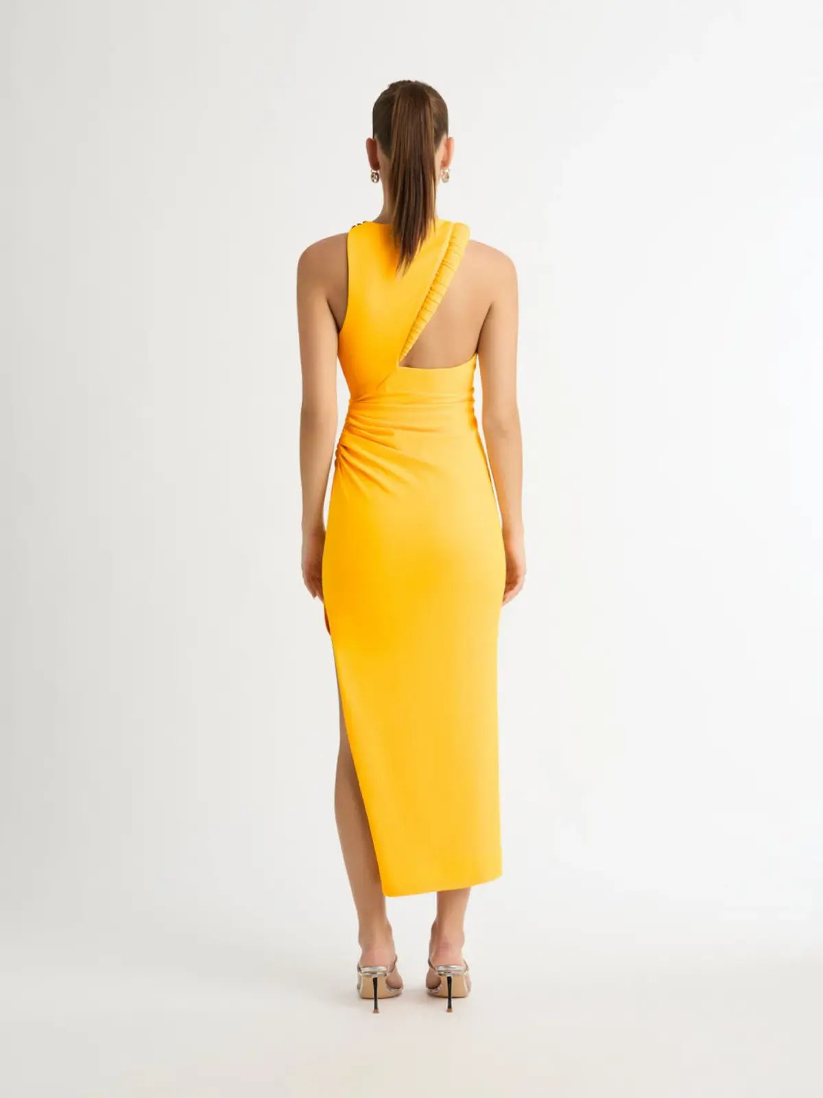 Sheike Portland Midi Dress Yellow Size AU 16 - Image 3