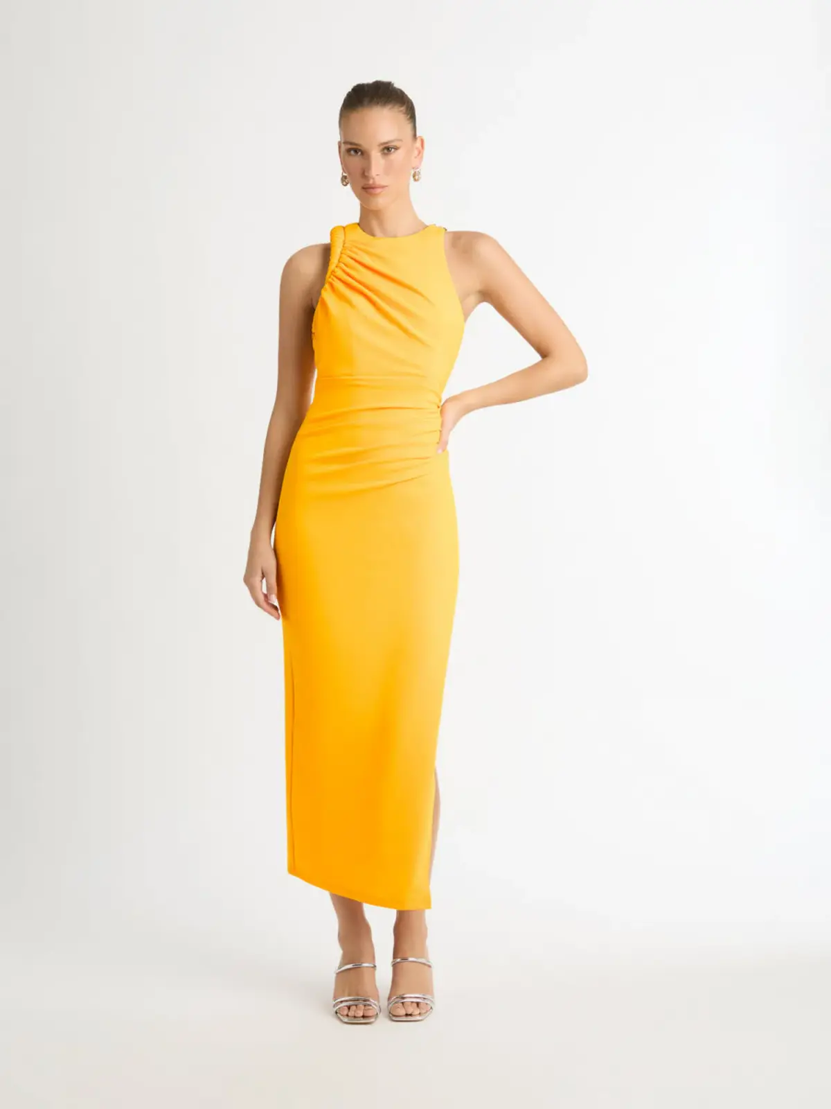 Sheike Portland Midi Dress Yellow Size AU 16 - Image 1