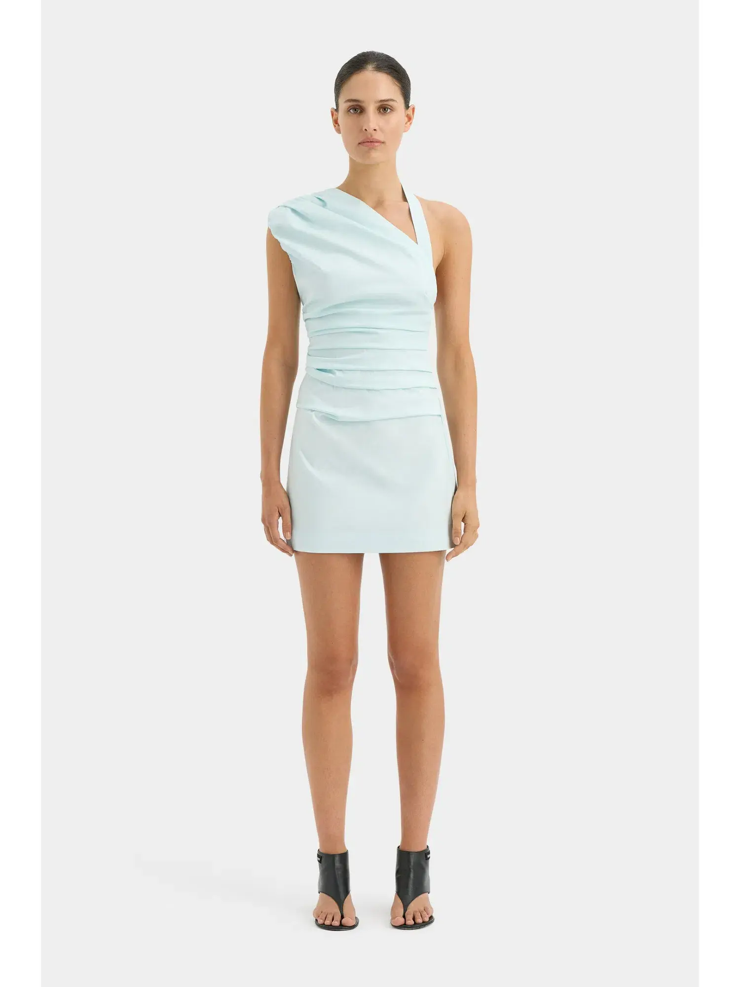 Sir the Label Azul Gathered Mini Dress in Ice Blue Size 0 / AU 6 - Image 1