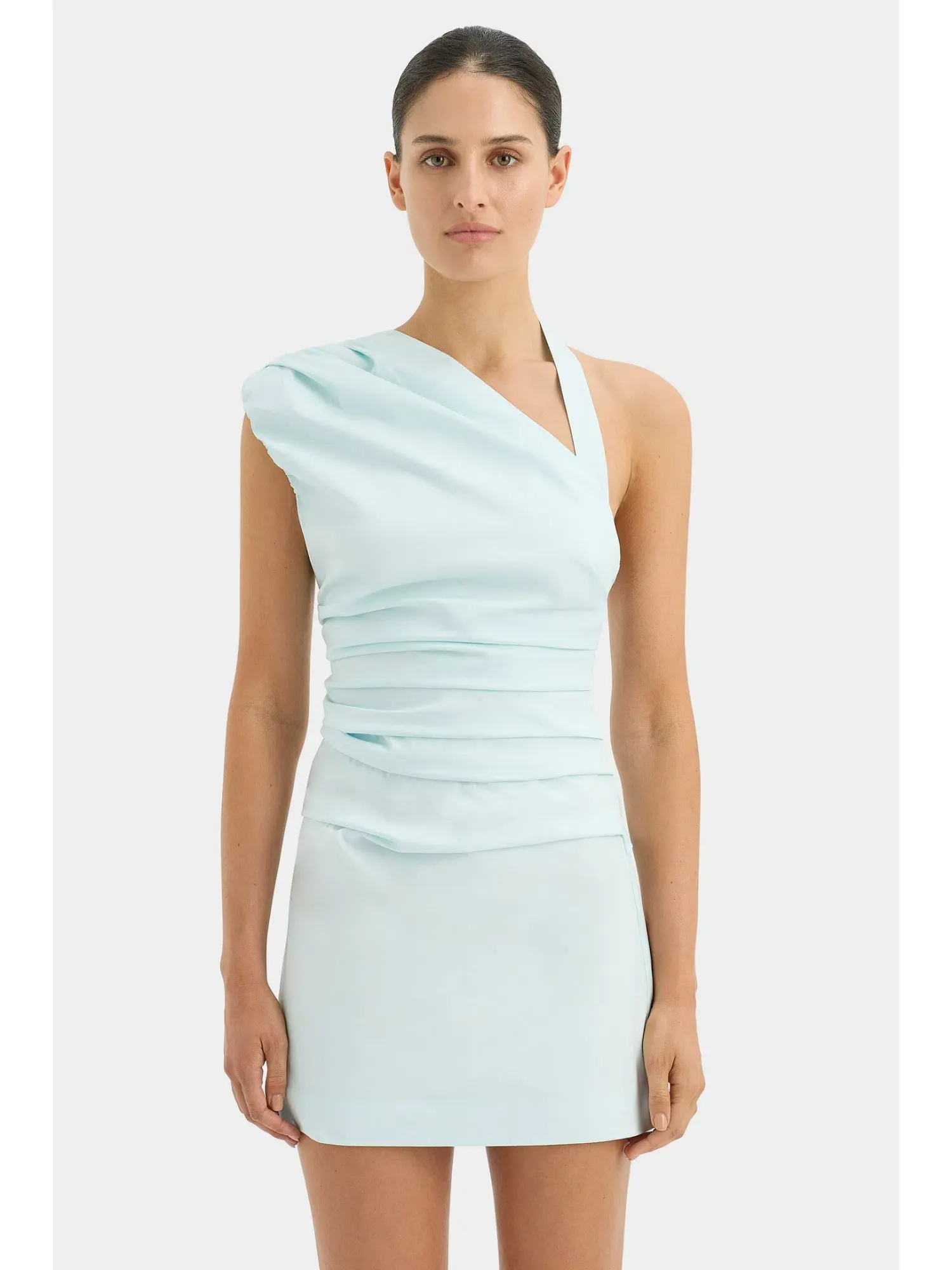 Sir the Label Azul Gathered Mini Dress in Ice Blue Size 0 / AU 6 - Image 2