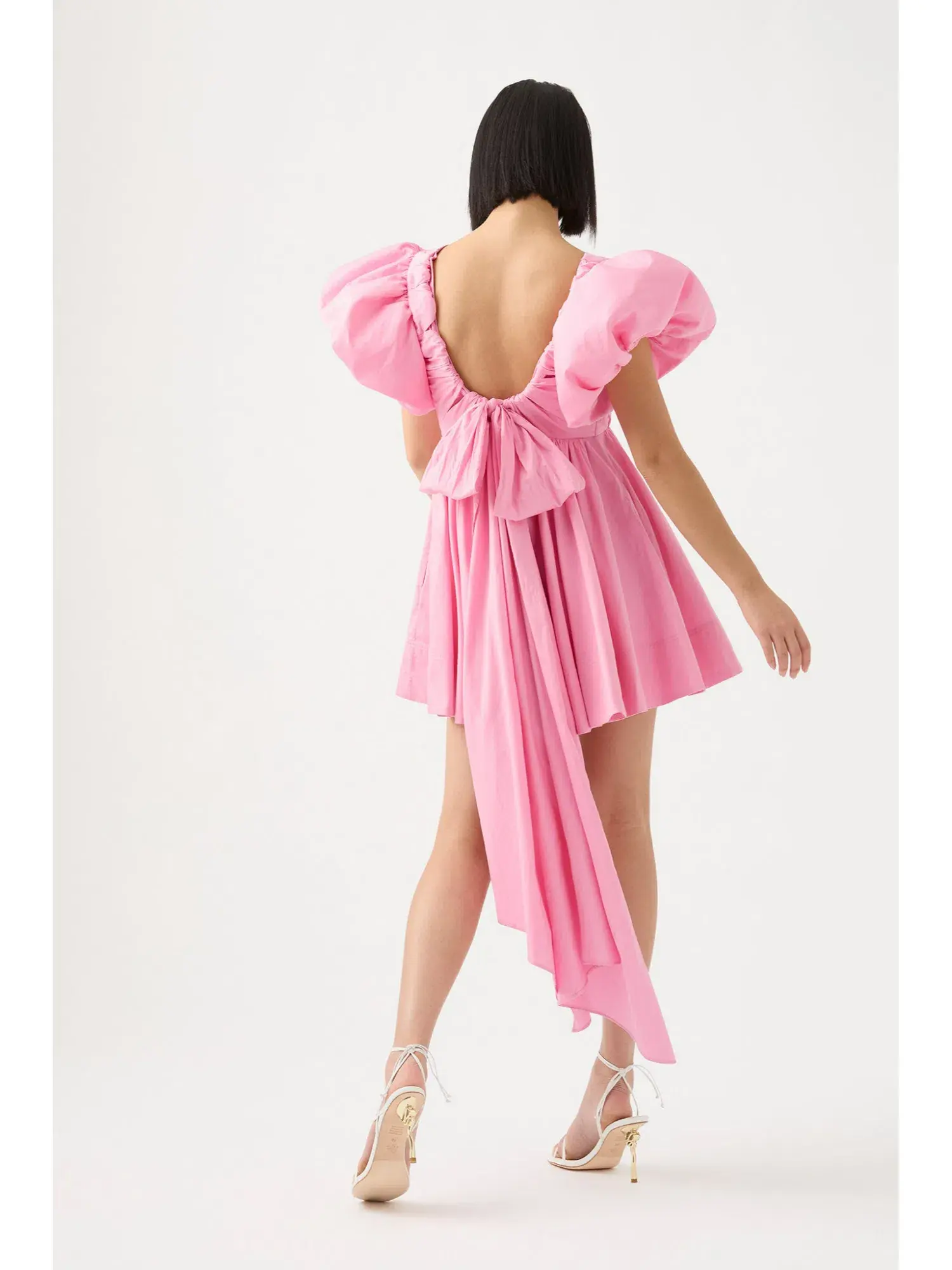 Aje Greta Bow Back Mini Dress Ballet Pink Size AU 10  - Image 3