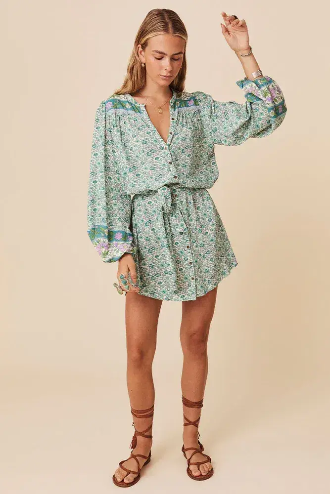 Spell Sienna Tunic Dress Green Size XL/AU 14 - Image 2