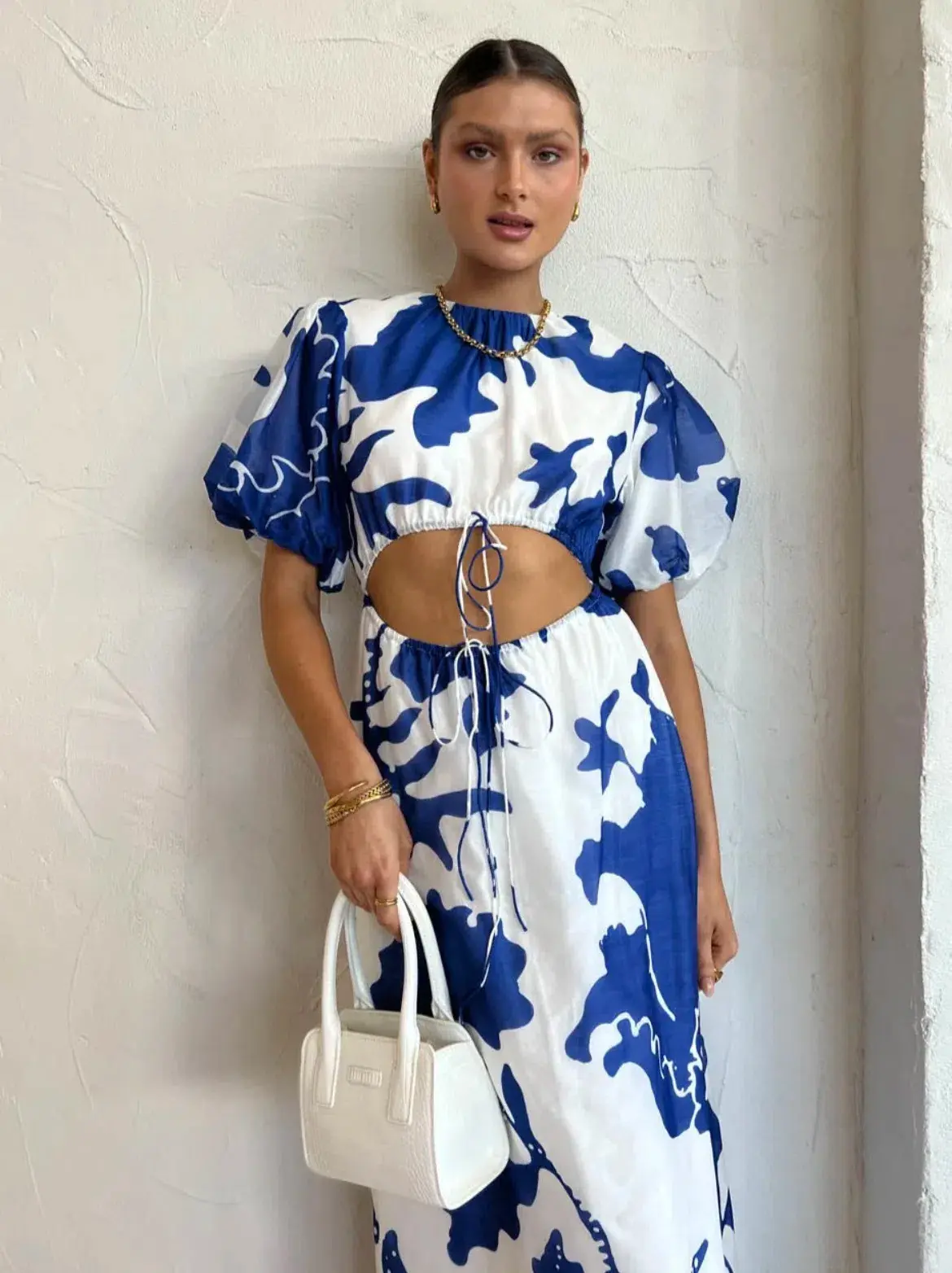 Sir The Label Vivi Puff Sleeve Maxi Dress Merce Abstract Print Size 1 /Au 10  - Image 2