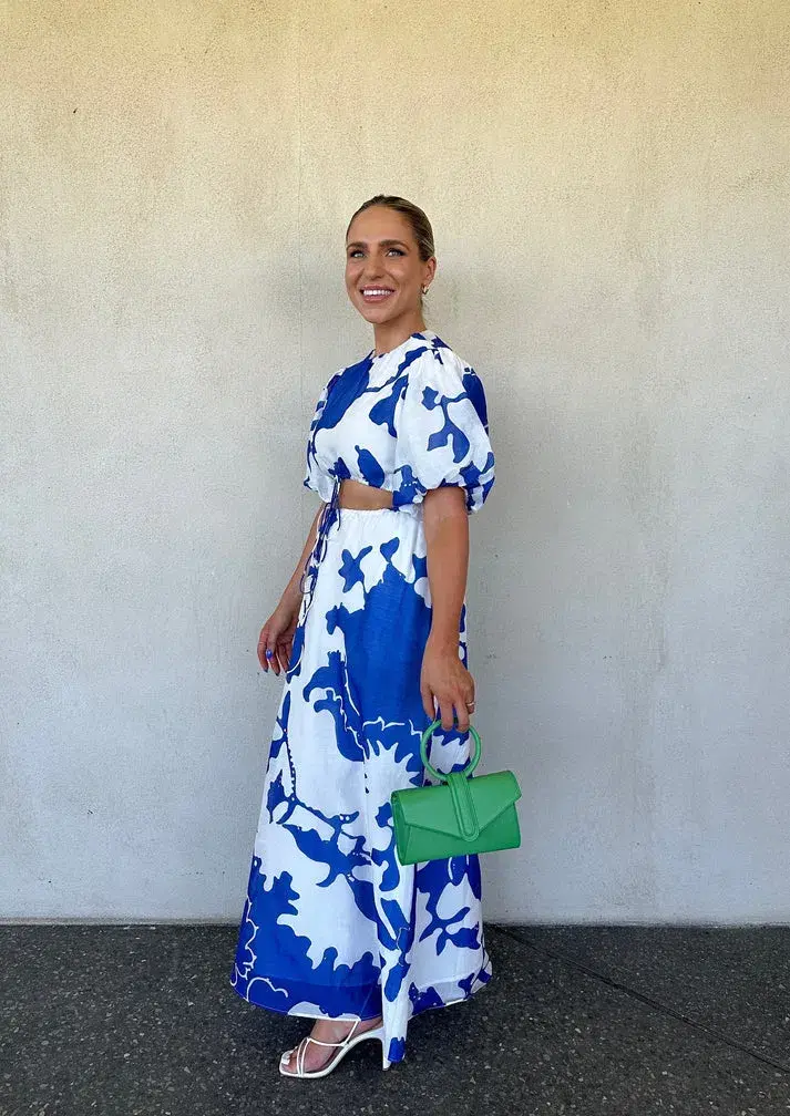 Sir The Label Vivi Puff Sleeve Maxi Dress Merce Abstract Print Size 1 /Au 10  - Image 5