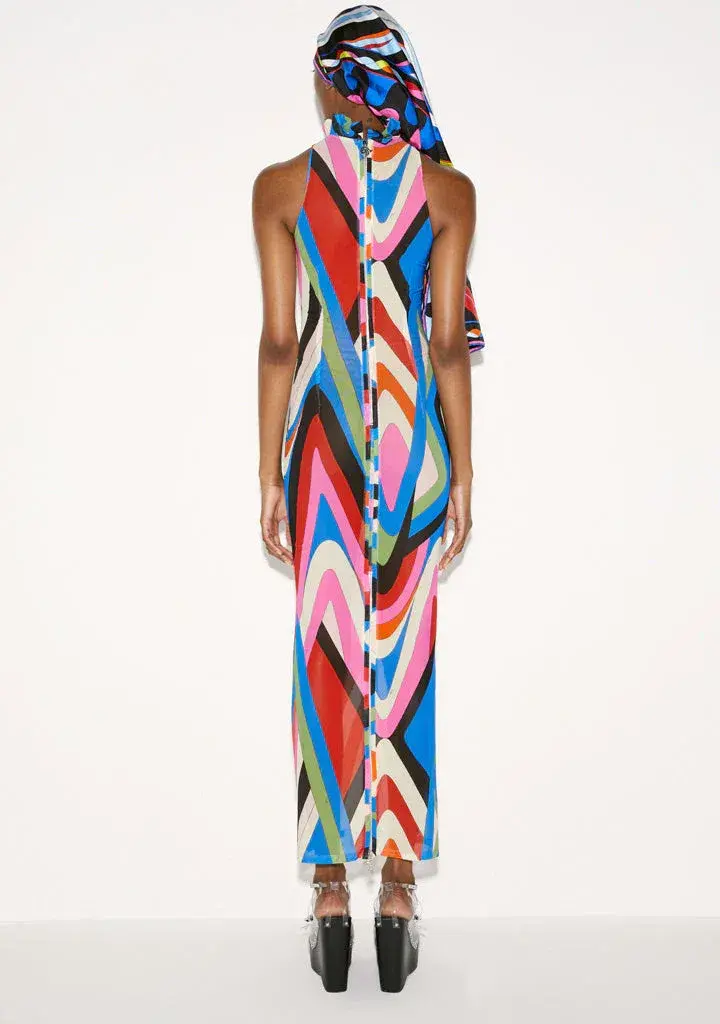 Emilio Pucci Printed Maxi Dress Multi Size S/Au 8 - Image 3