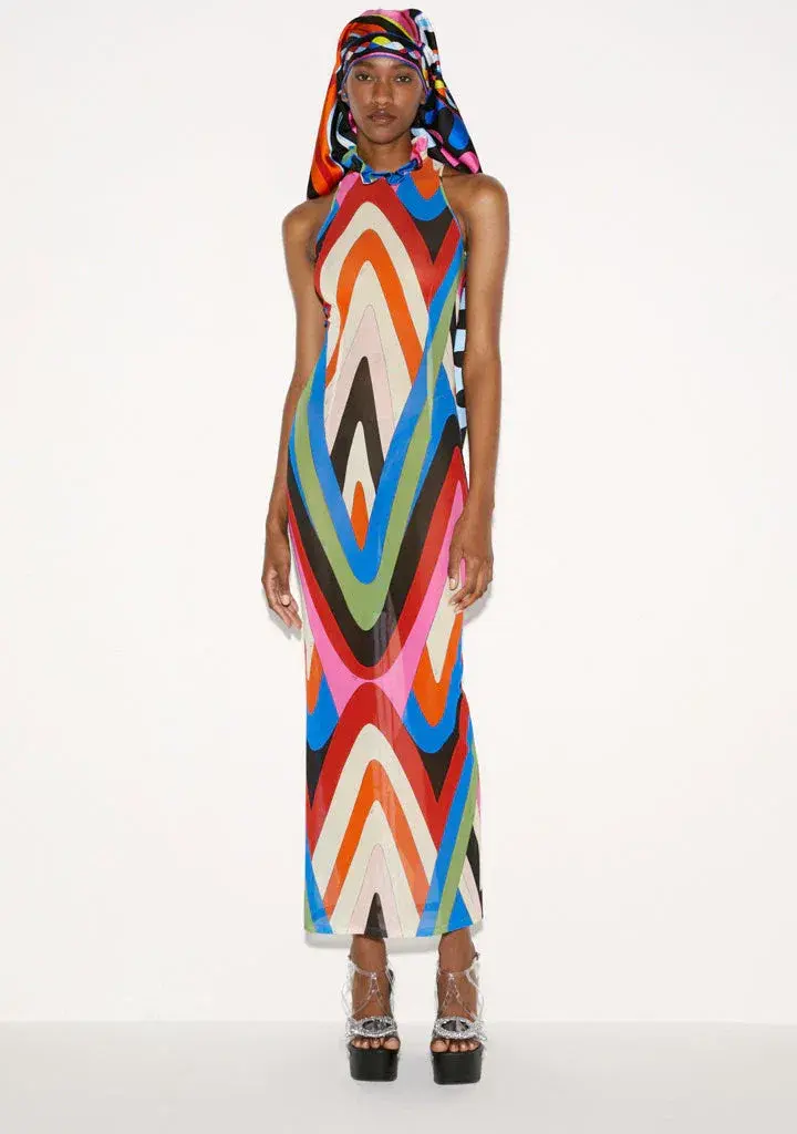 Emilio Pucci Printed Maxi Dress Multi Size S/Au 8 - Image 1