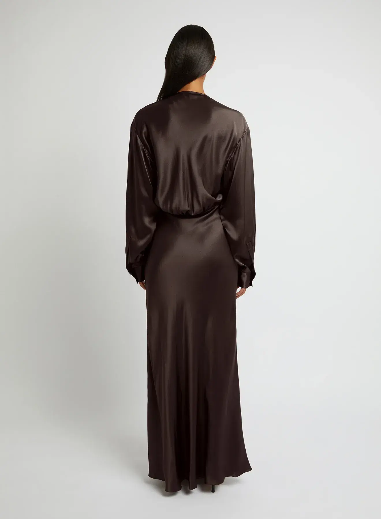 Christopher Esber Triquetra Front Tie Shirt Dress in Cocoa Size AU 8 - Image 4