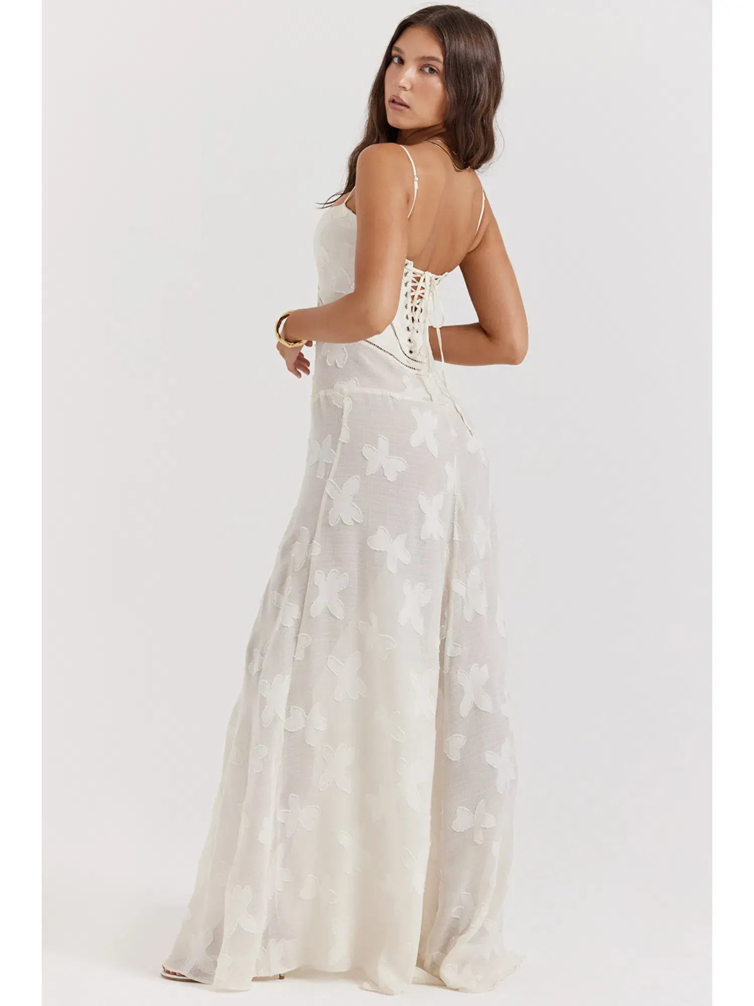 House Of CB Seren Dress In Vintage Cream Size S / AU 8 - Image 3