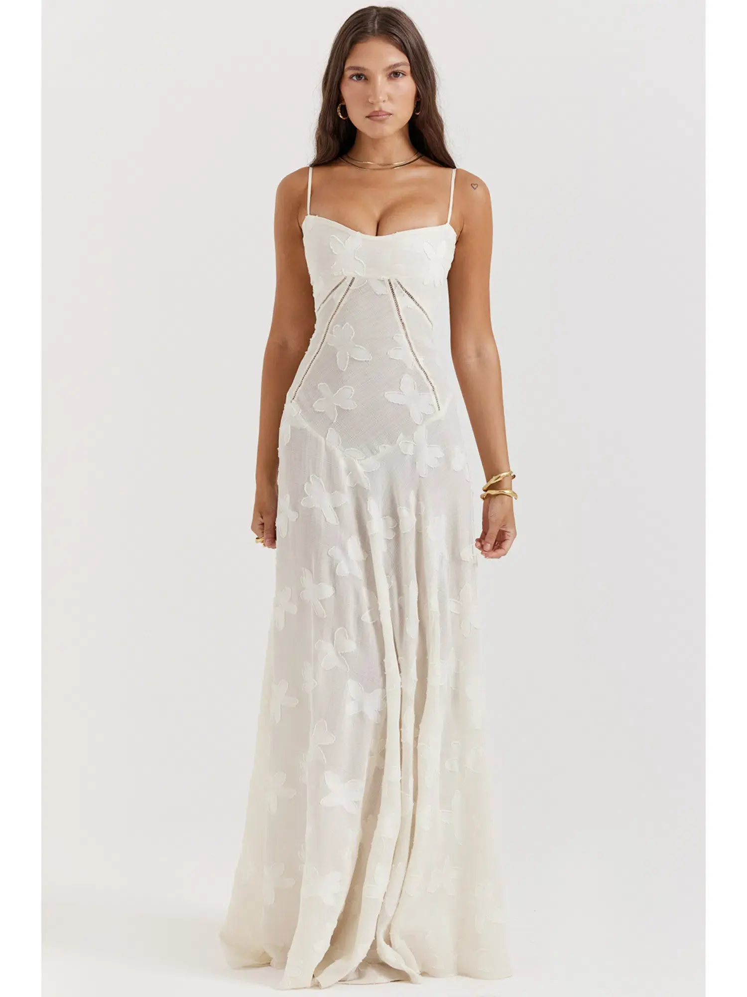House Of CB Seren Dress In Vintage Cream Size S / AU 8 - Image 1