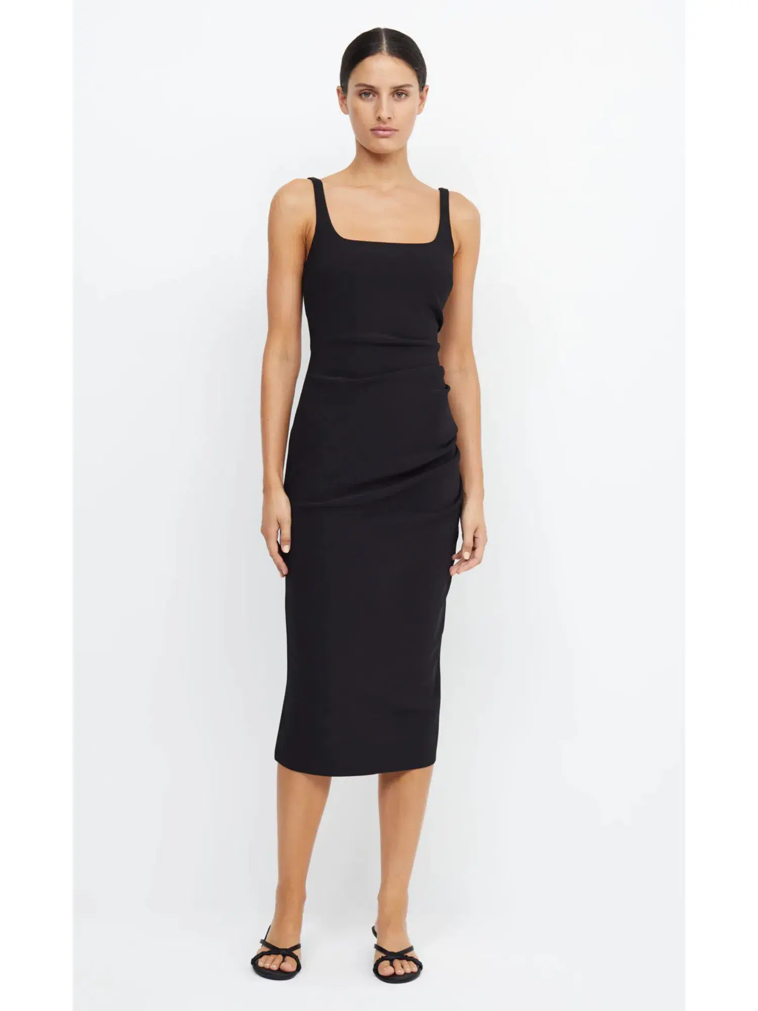 Bec & Bridge Be Mine Square Neck Midi Dress Black Size AU 6 - Image 1