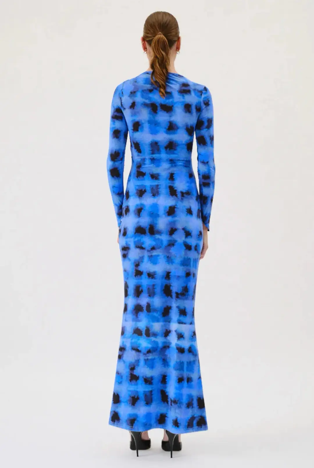 Suboo Shibori Long Sleeve Ruched Maxi Dress Blue Size S / AU 8 for rent on The Volte - main image