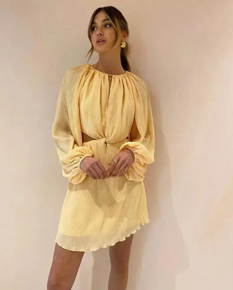 Issy Hummingbird Mini Dress in Rockmelon Size 6 - Image 4