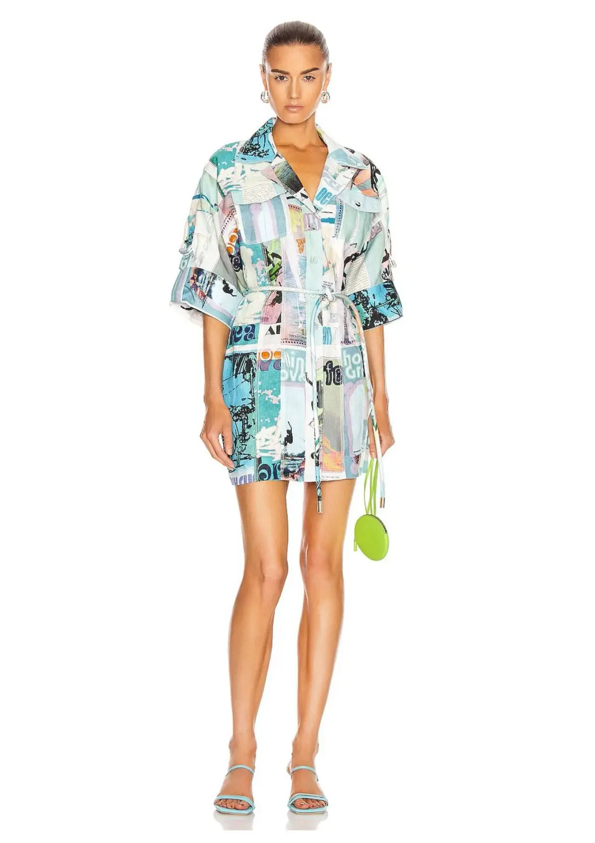Zimmermann Glassy Safari Mini Dress Blue Poster Print Size 2 / AU 12 - Image 1