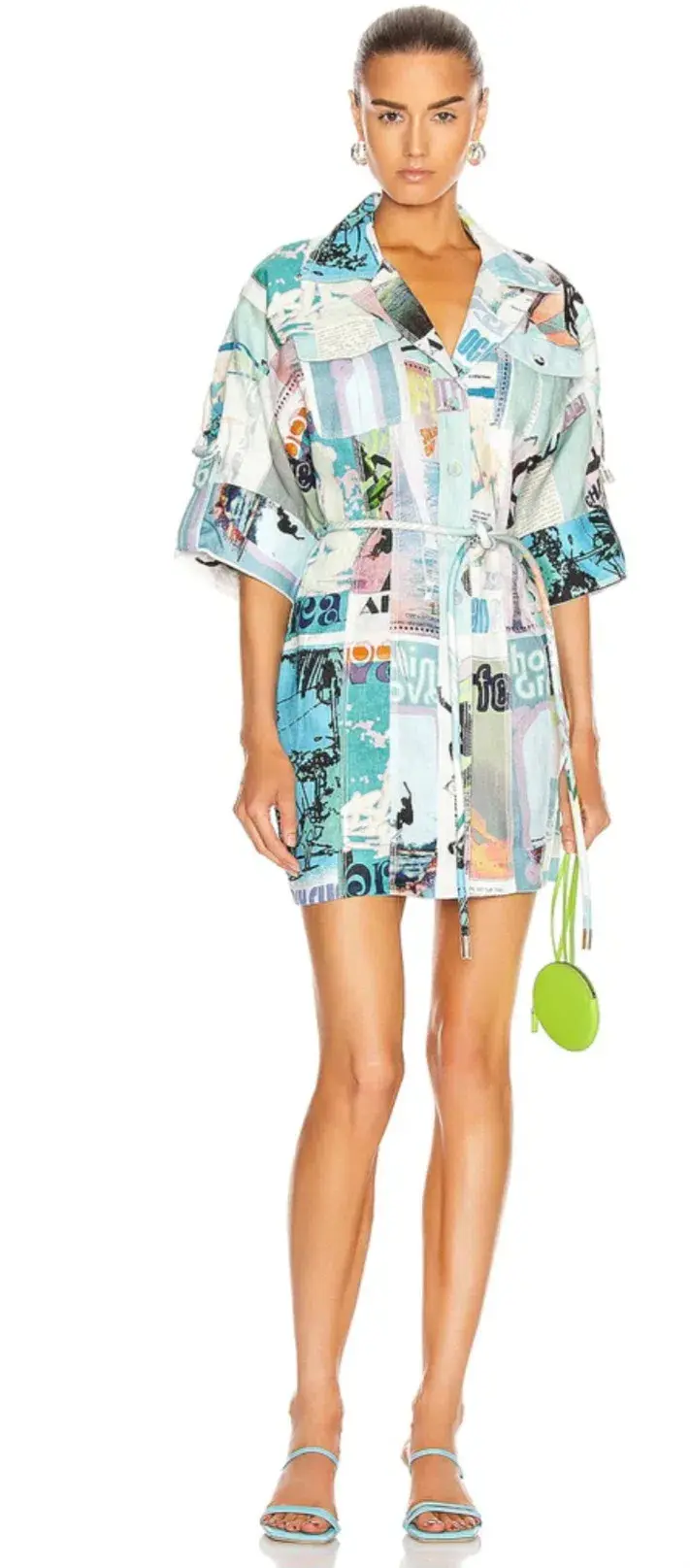 Zimmermann Glassy Safari Mini Dress Blue Poster Print Size 2 / AU 12 - Image 4