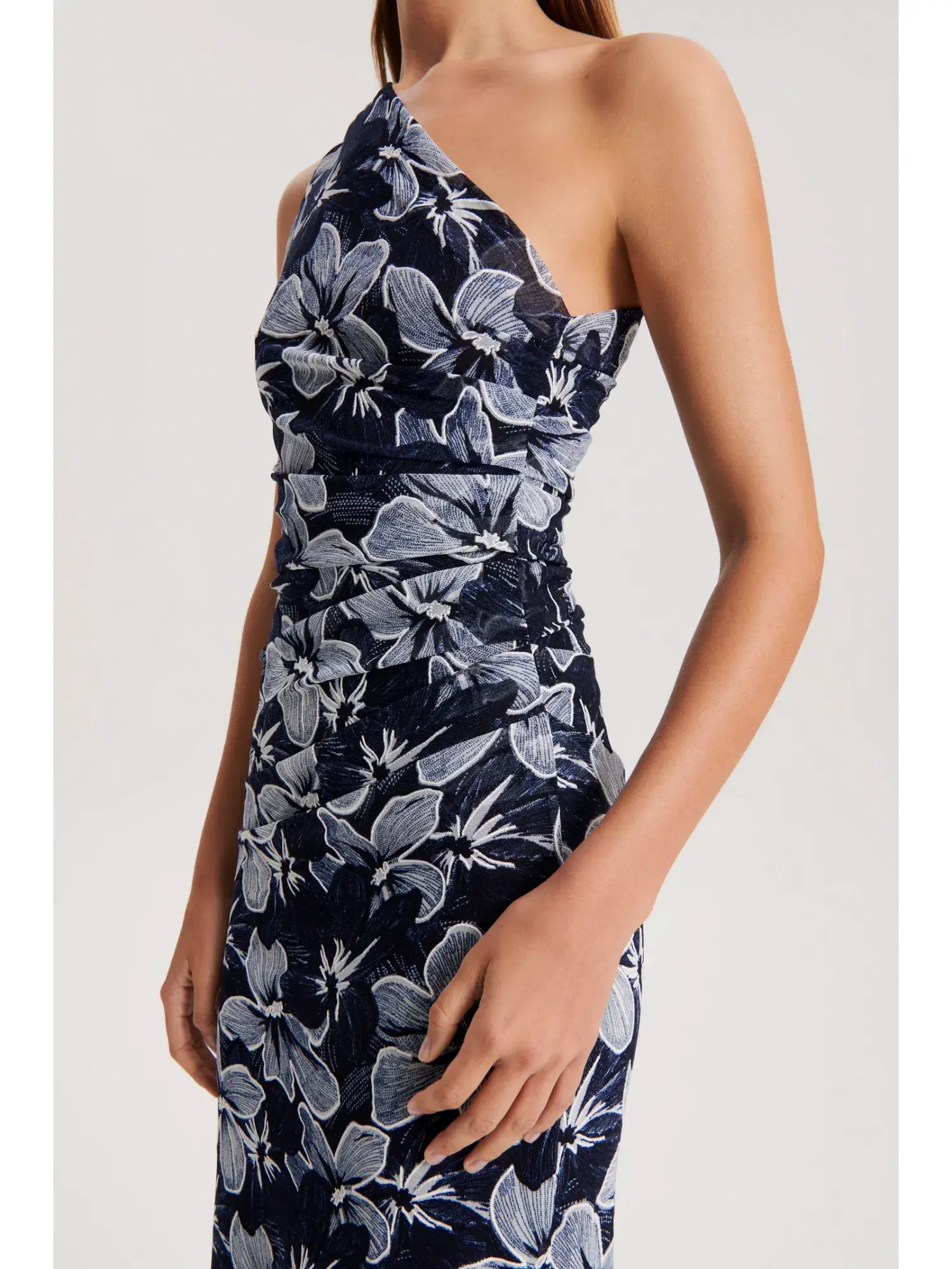 Scanlan Theodore Italian Floral Mesh Dress Navy Size AU 6 - Image 2