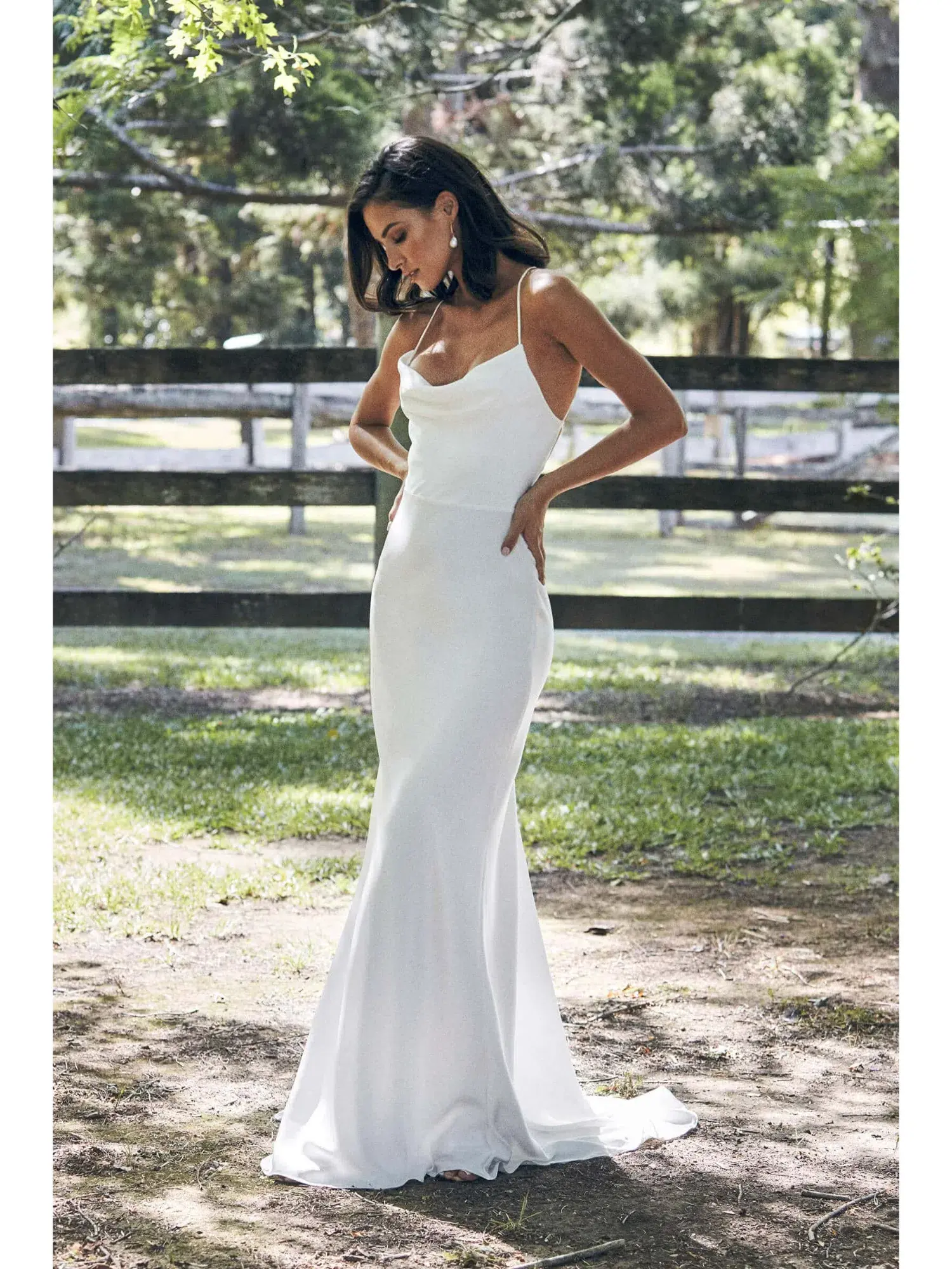 Milla Grace Loves Lace Honey Silk Inspiration Bridal Dress White Size AU 6 - Image 2