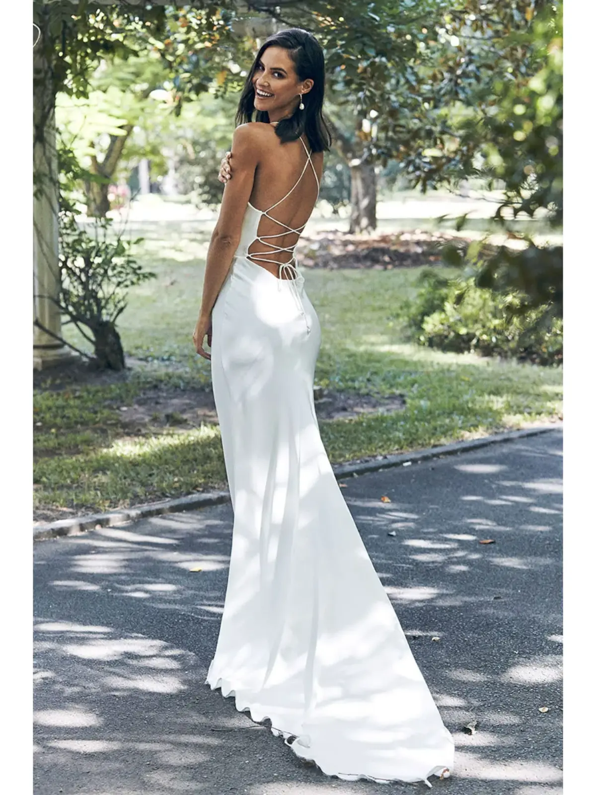 Milla Grace Loves Lace Honey Silk Inspiration Bridal Dress White Size AU 6 - Image 3